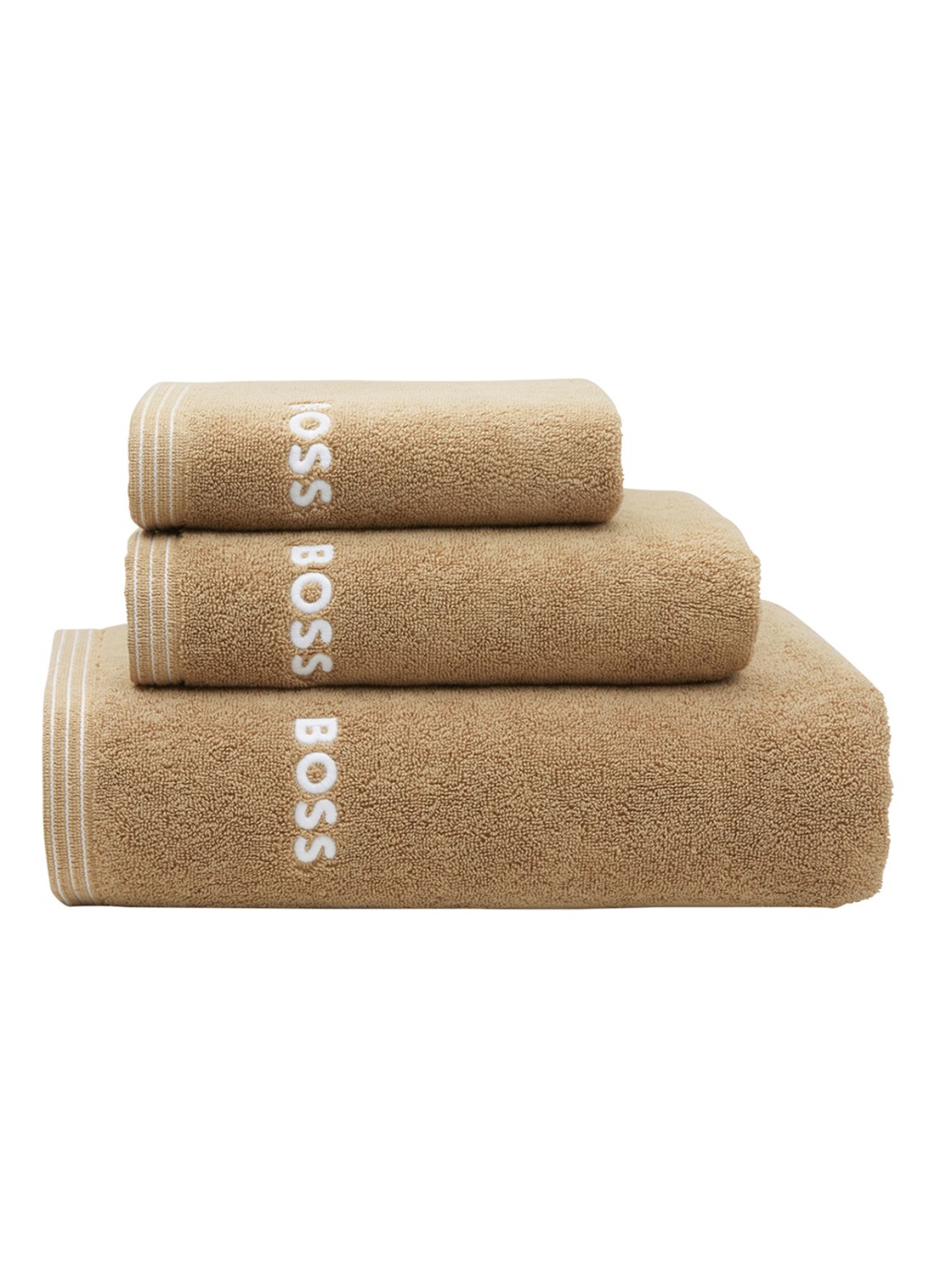 BOSS Edge badhanddoek - 70 x 140 cm - achterkant 3 bruin
