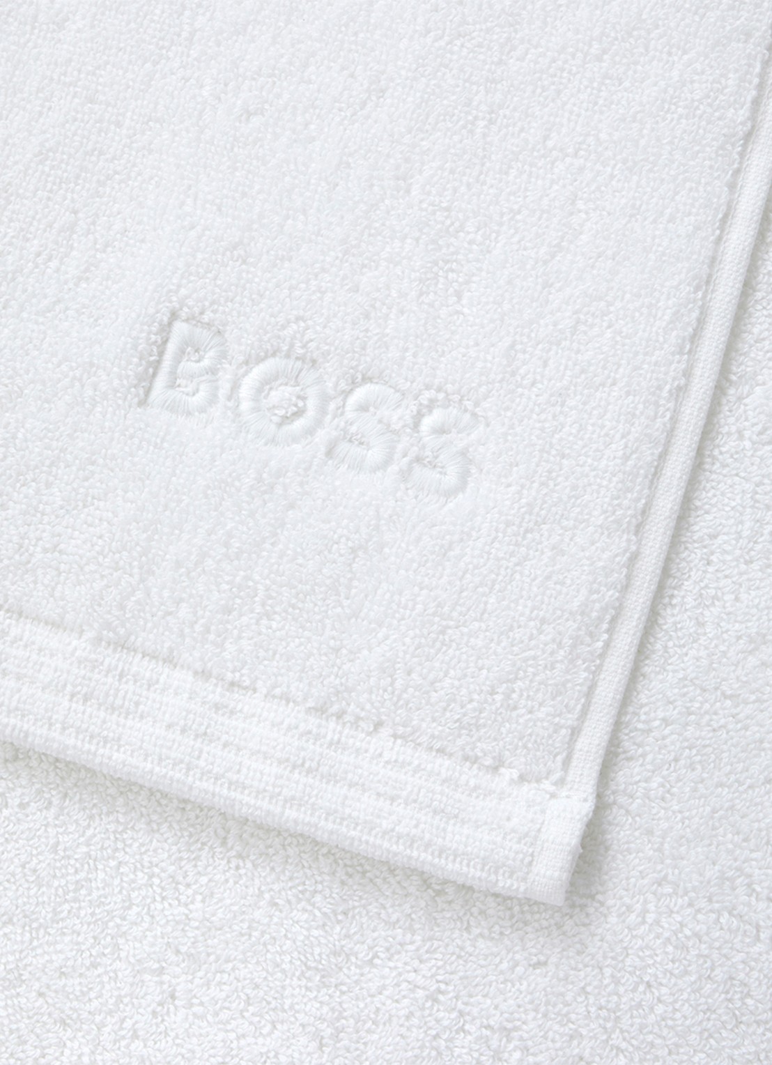 BOSS Edge badhanddoek - 70 x 140 cm - voorkant 2 wit