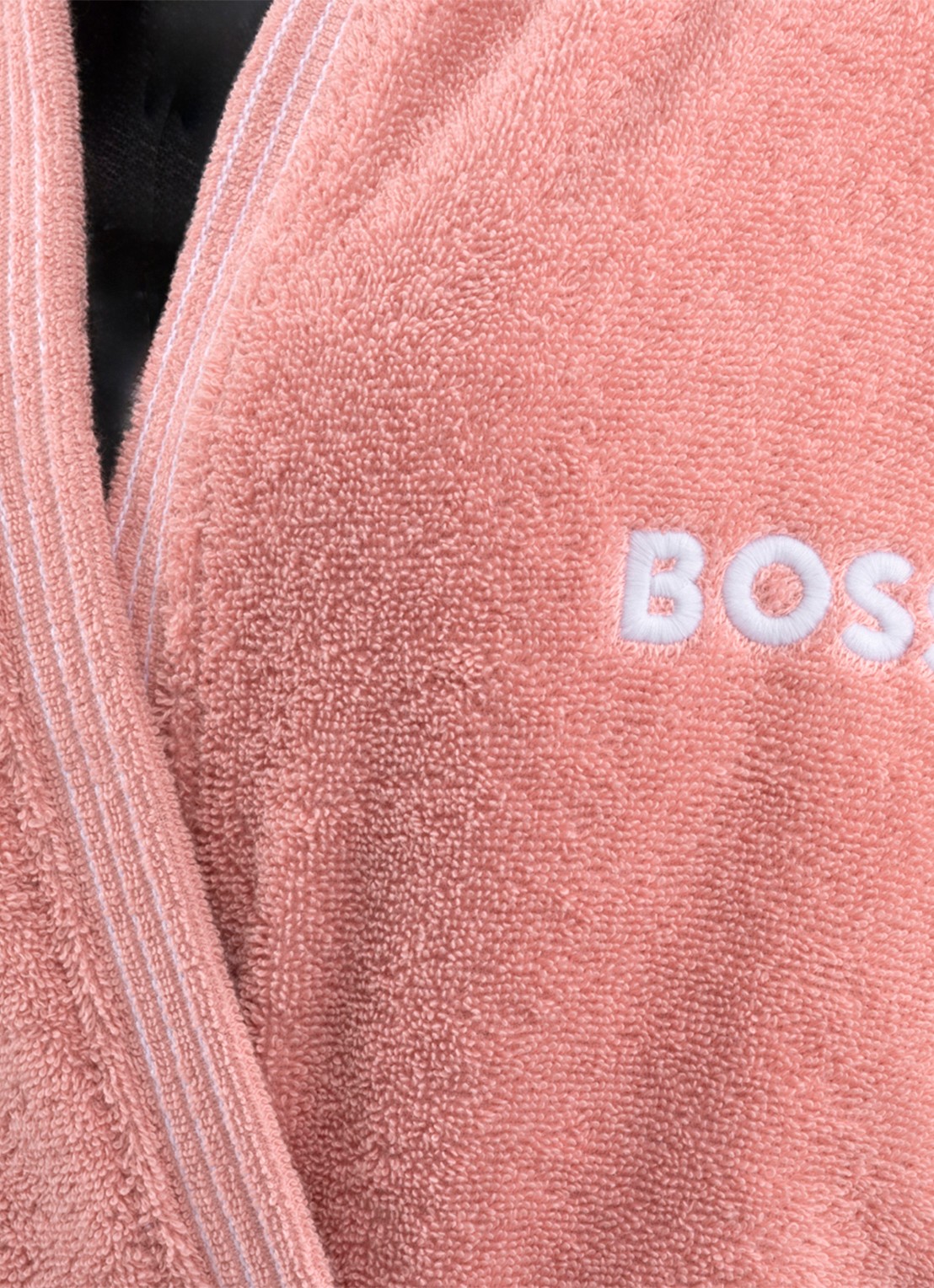 BOSS Edge badjas met logoborduring - voorkant 2 lichtroze