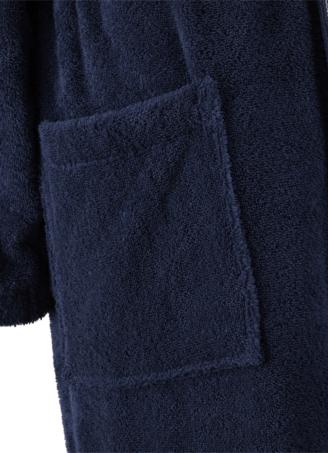 BOSS Edge badjas met logoborduring - detail 3 donkerblauw