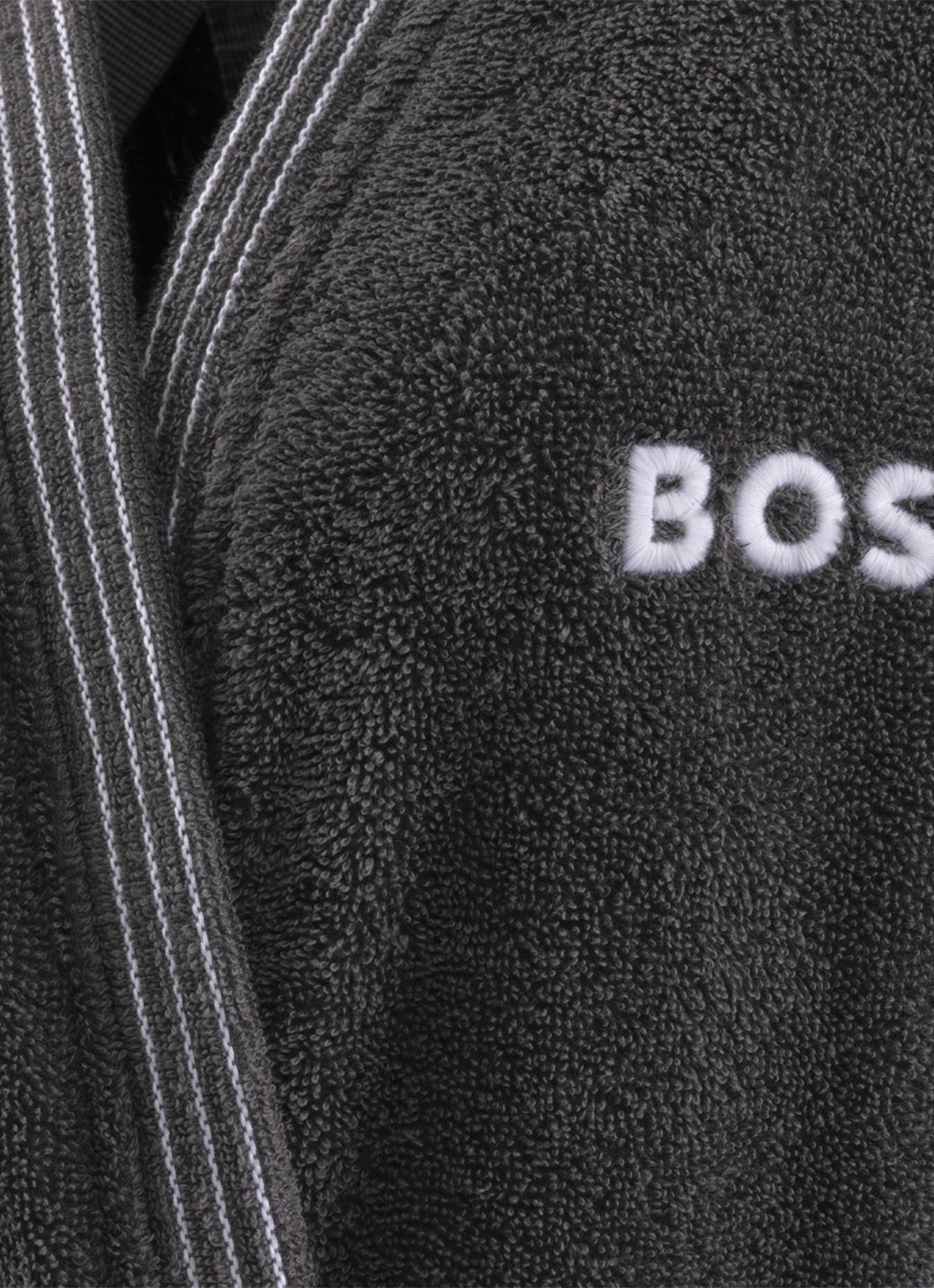 BOSS Edge badjas met logoborduring - detail groen