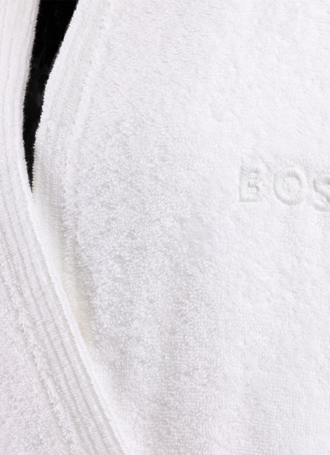 BOSS Edge badjas met logoborduring - voorkant 3 wit