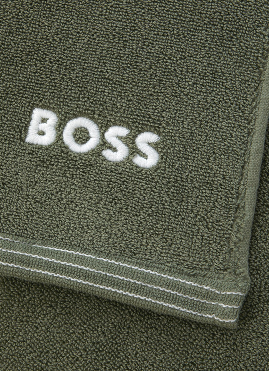BOSS Edge badlaken - 100 x 150 cm - detail mosgroen