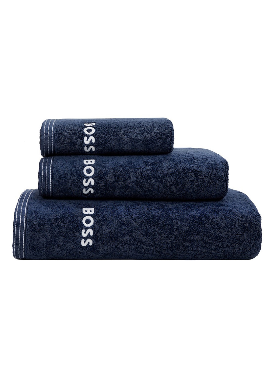 BOSS Edge gastendoek - 30 x 30 cm - detail 2 donkerblauw