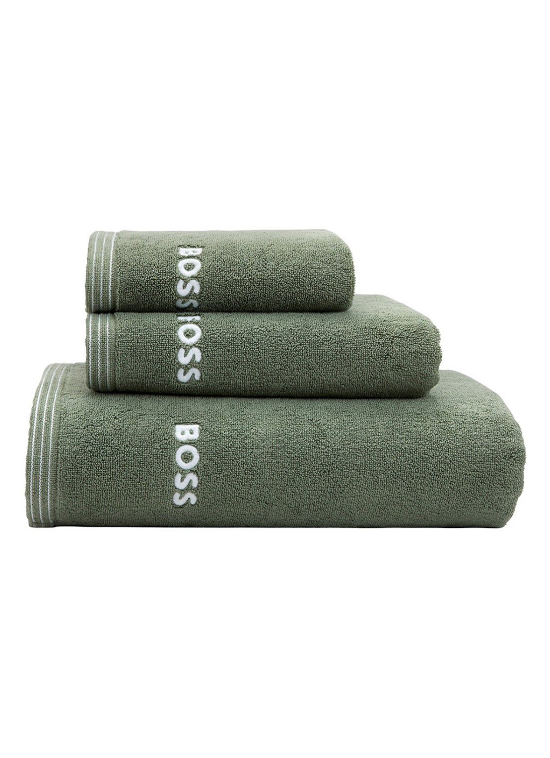 BOSS Edge gastendoek - 30 x 30 cm - detail 2 mosgroen
