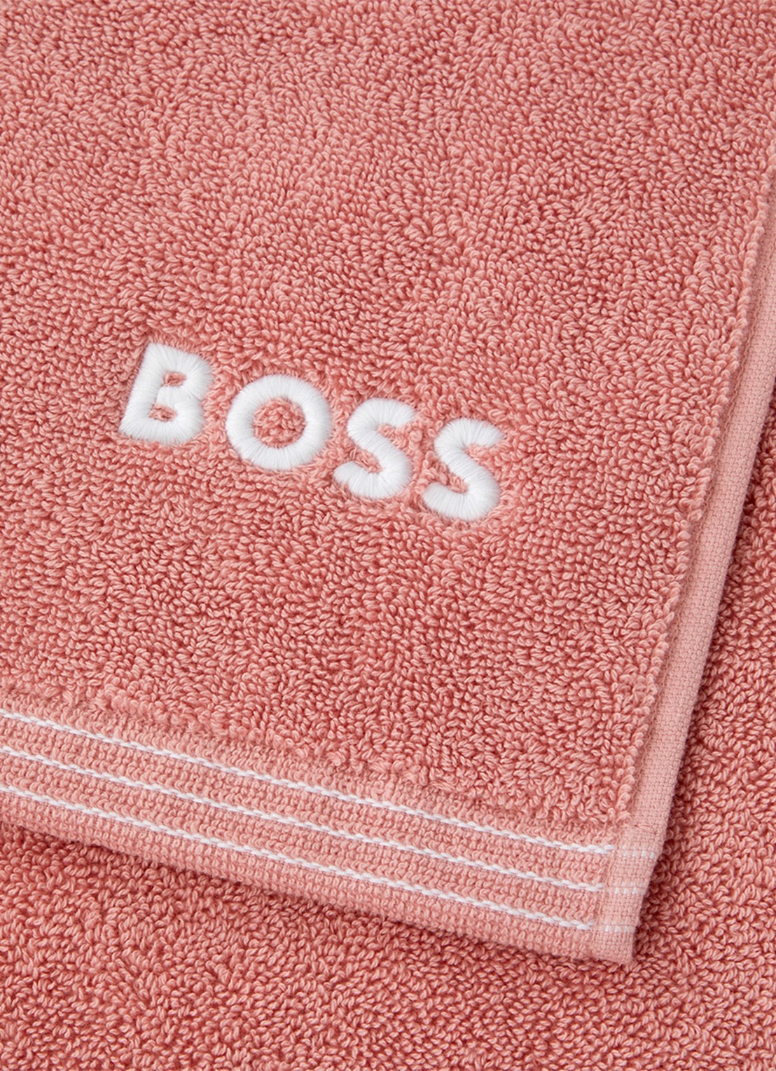 BOSS Edge gastendoek - 40 x 60 cm - voorkant 2 zalmroze