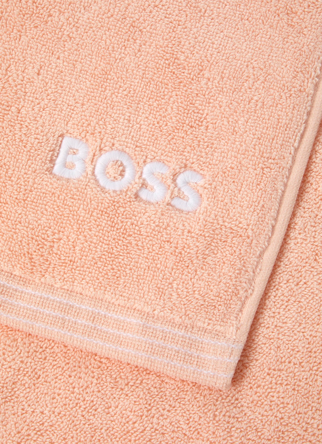 BOSS Edge gastendoek - 40 x 60 cm - voorkant 2 perzikroze