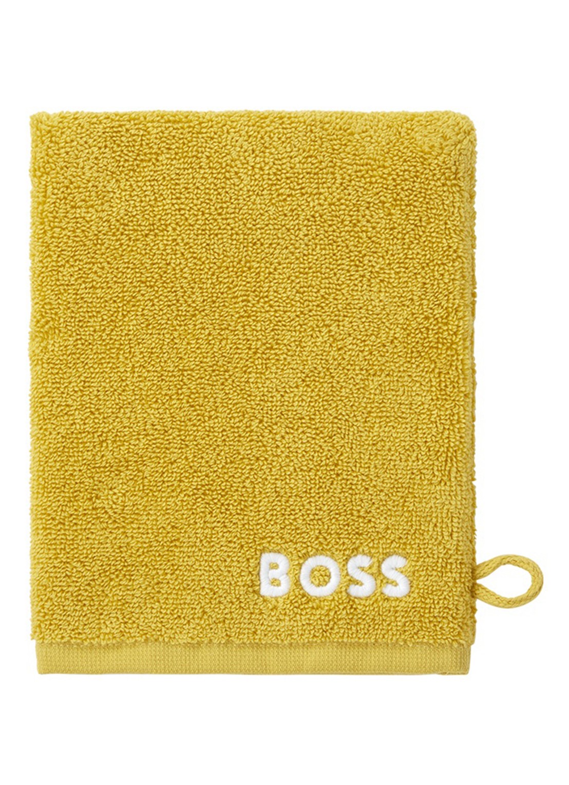 BOSS Edge washand - 15 x 21 cm - voorkant geel