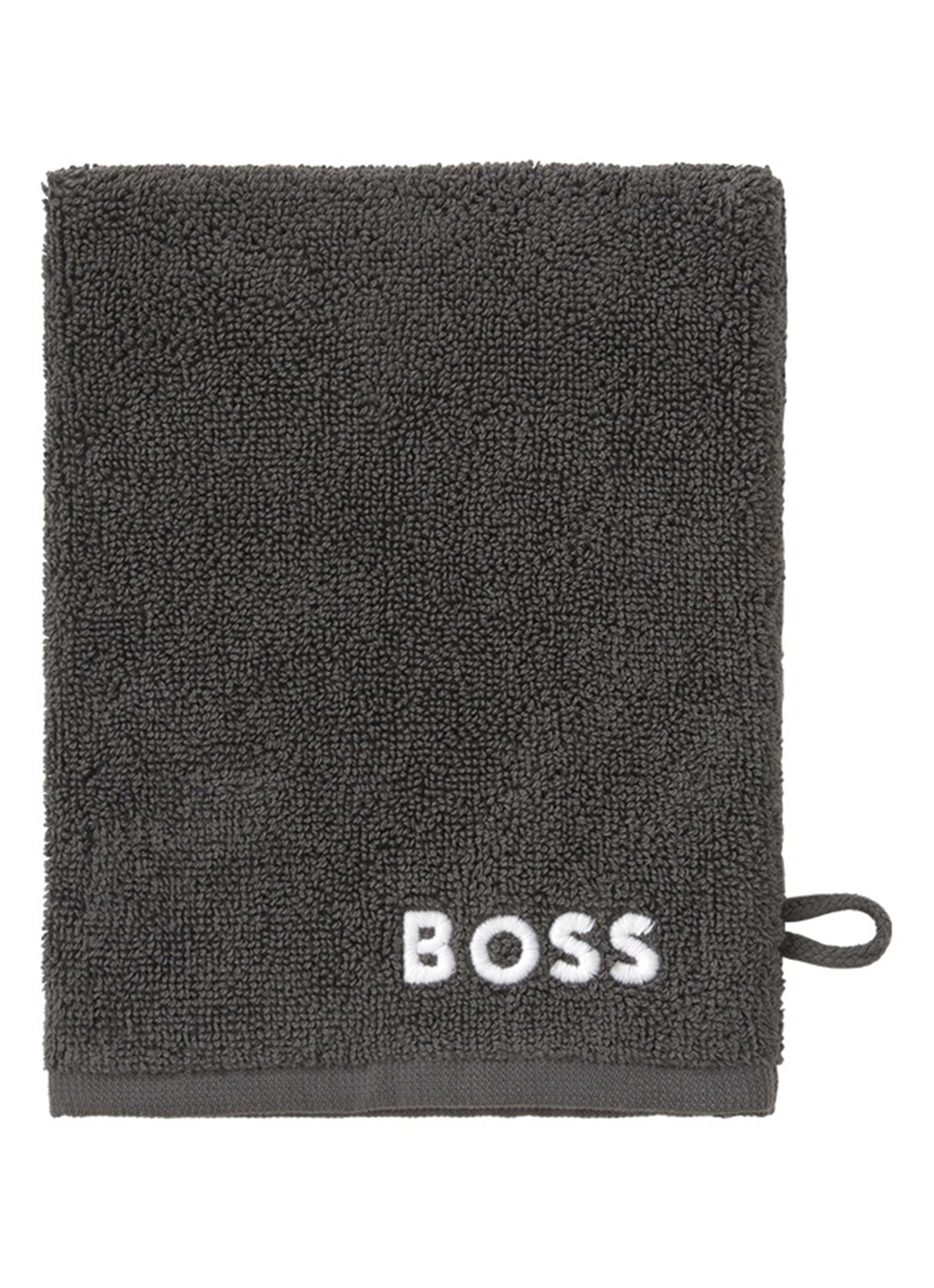 BOSS Edge washand - 15 x 21 cm - voorkant donkergrijs