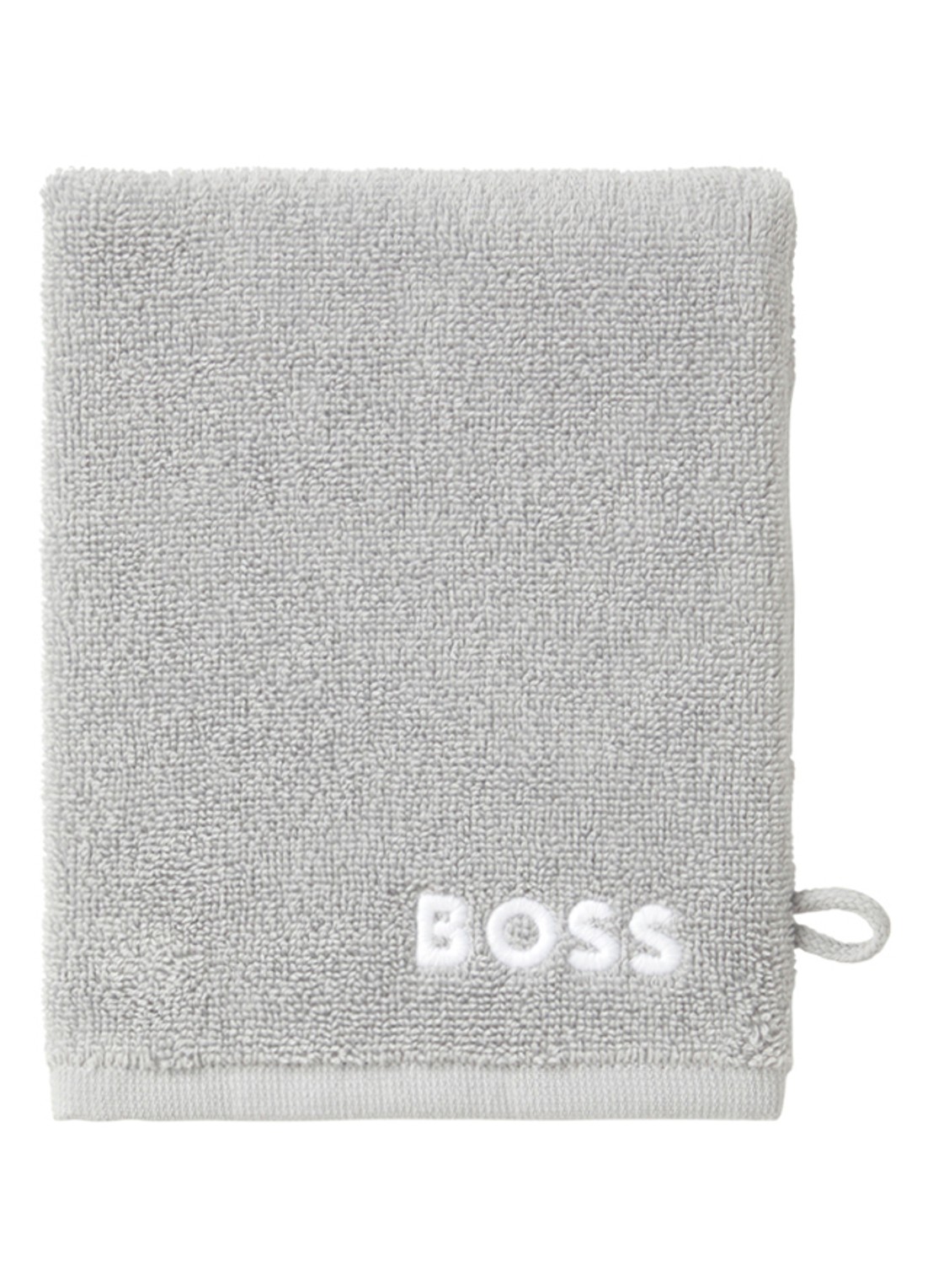 BOSS Edge washand - 15 x 21 cm - voorkant lichtgrijs