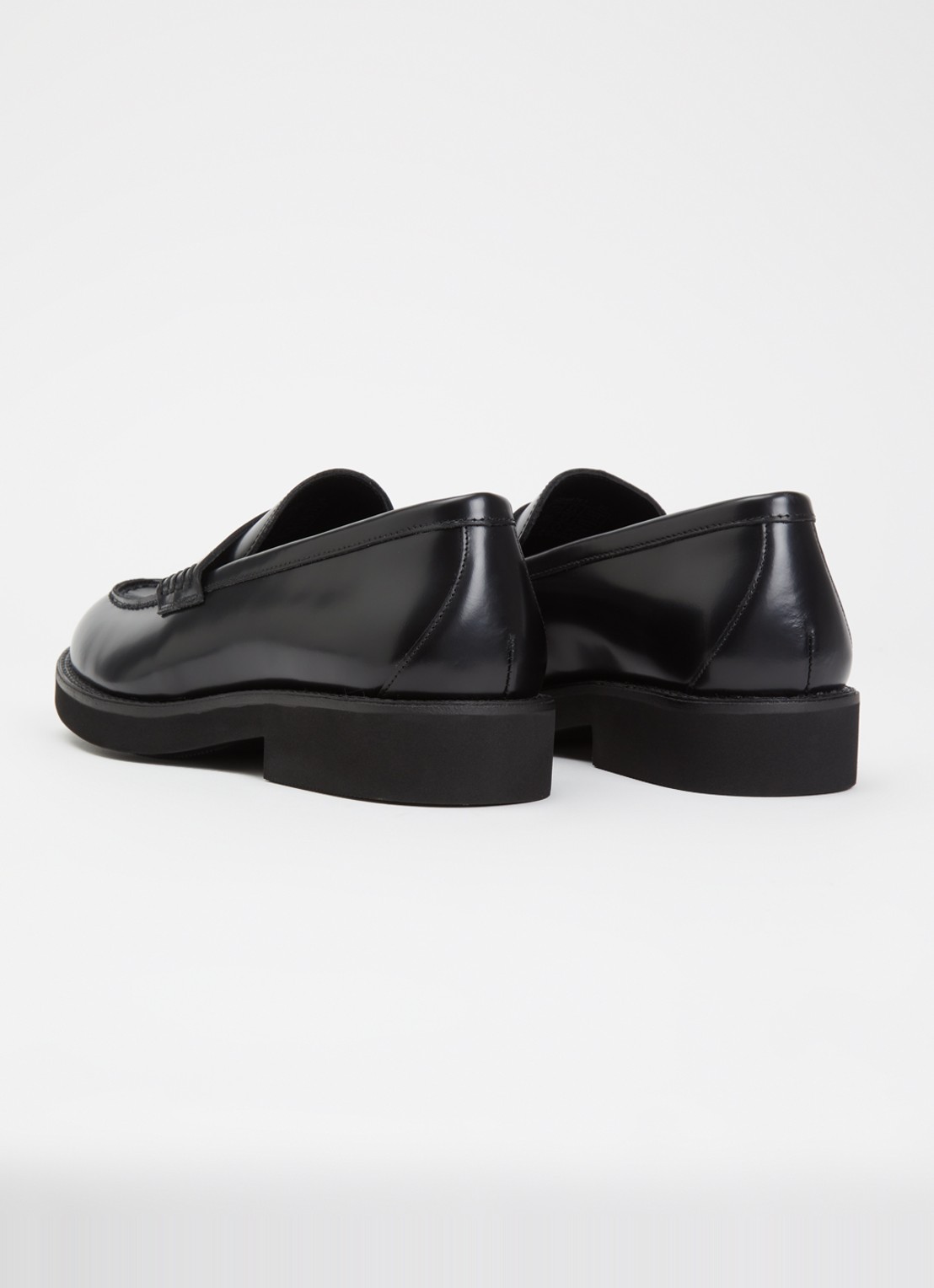 BOSS Elery loafer van leer met logo - achterkant zwart