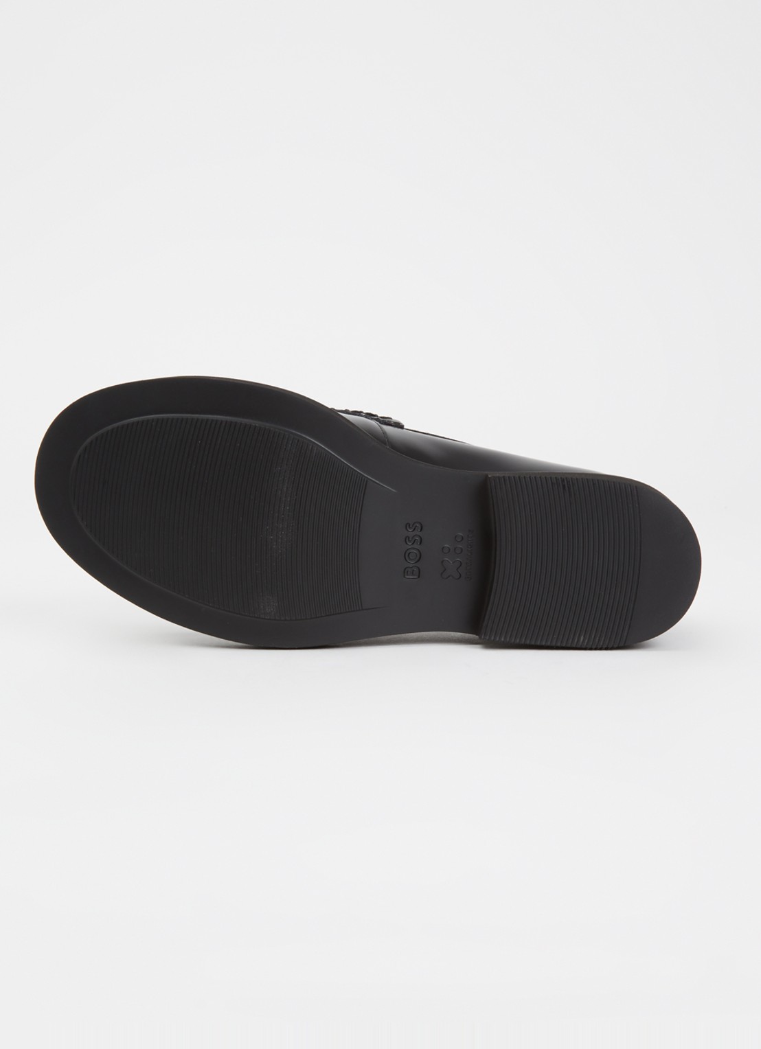 BOSS Elery loafer van leer met logo - detail 5 zwart