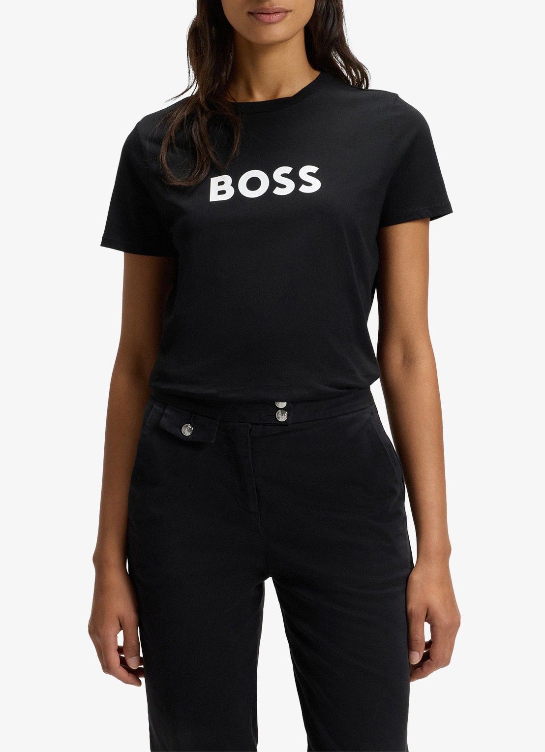 BOSS Elogo T-shirt met logo - detail 4 zwart