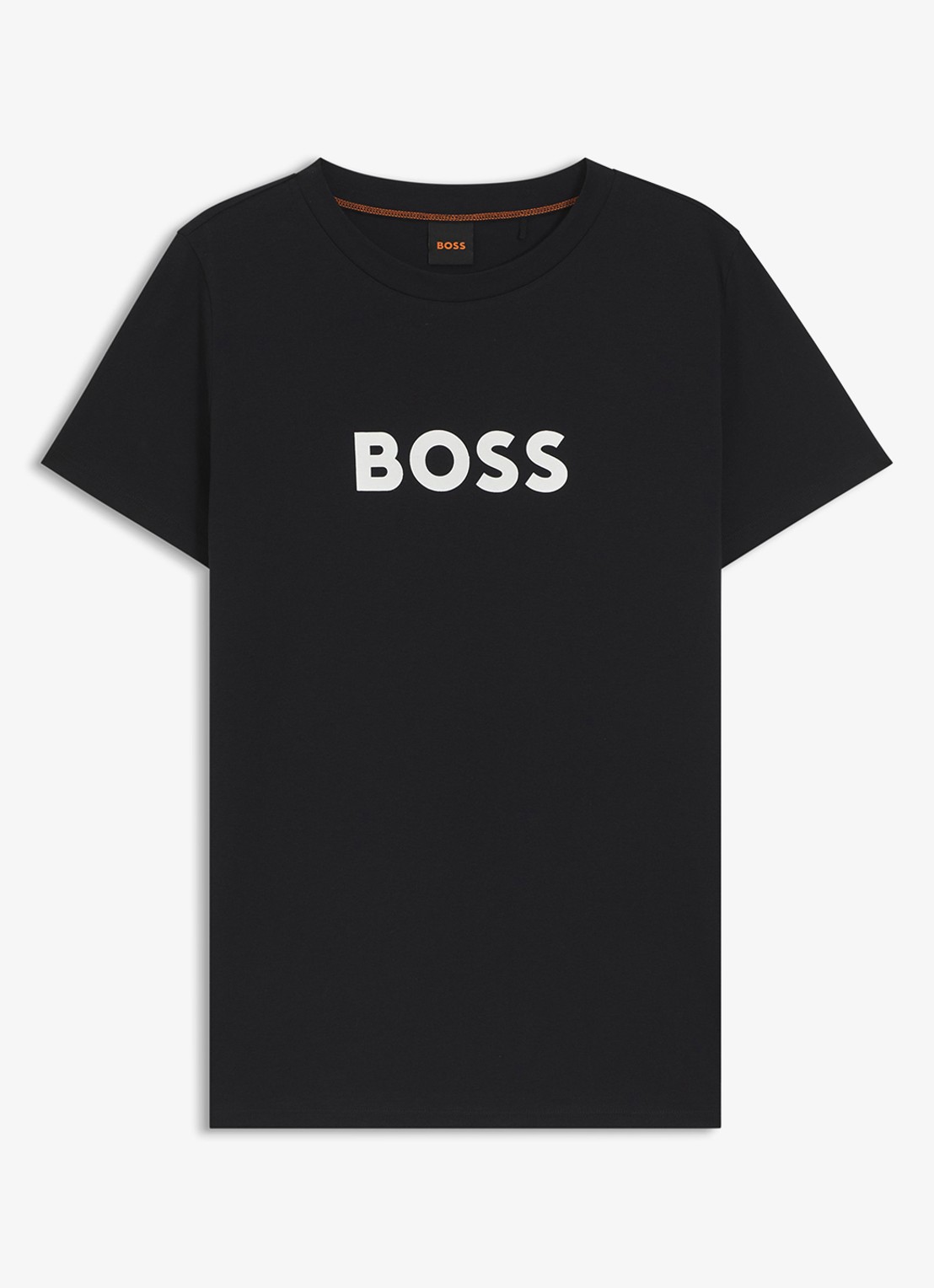 BOSS Elogo T-shirt met logo - voorkant 2 zwart