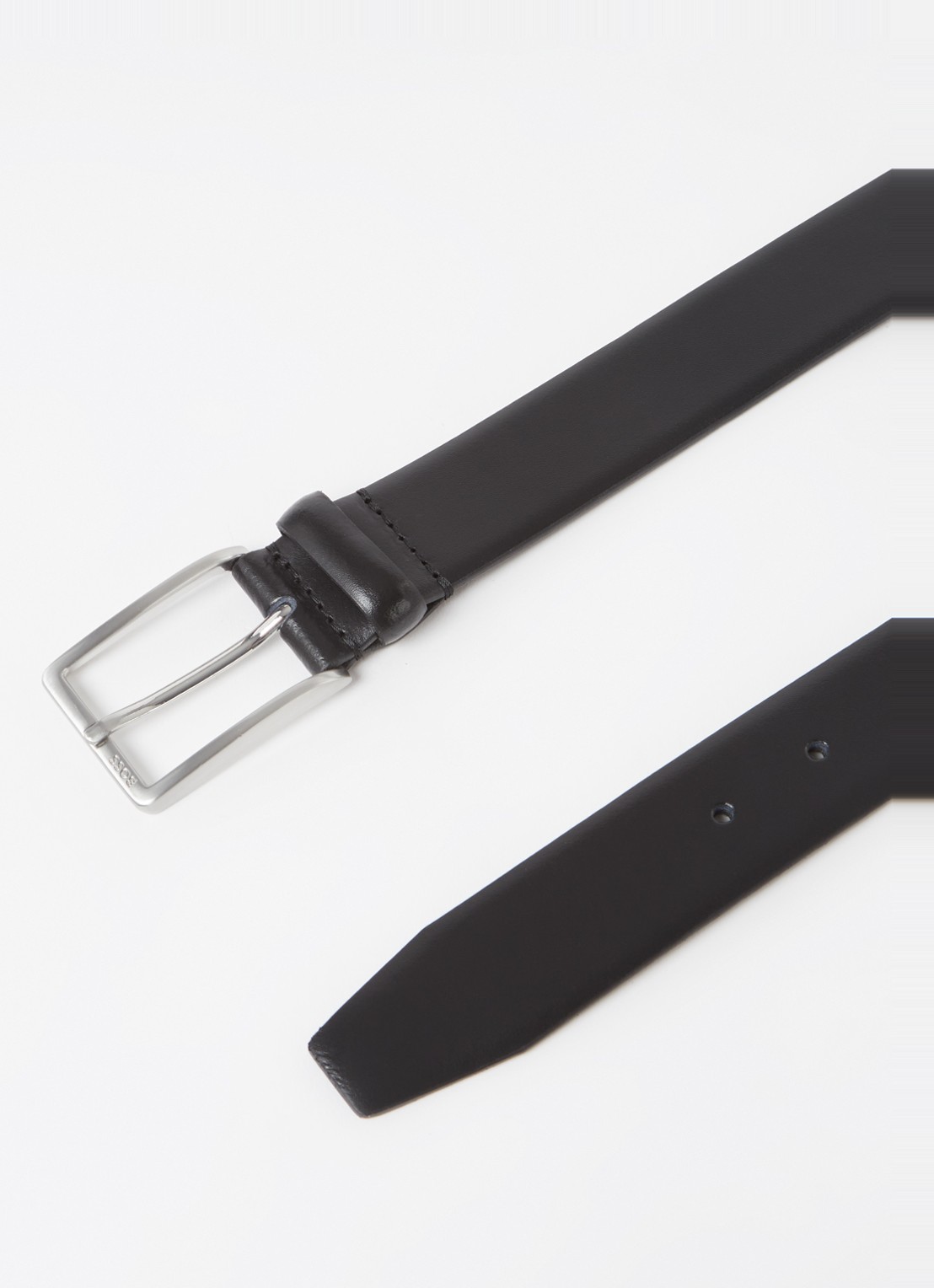 BOSS Erman-L riem van leer  - detail 6 zwart