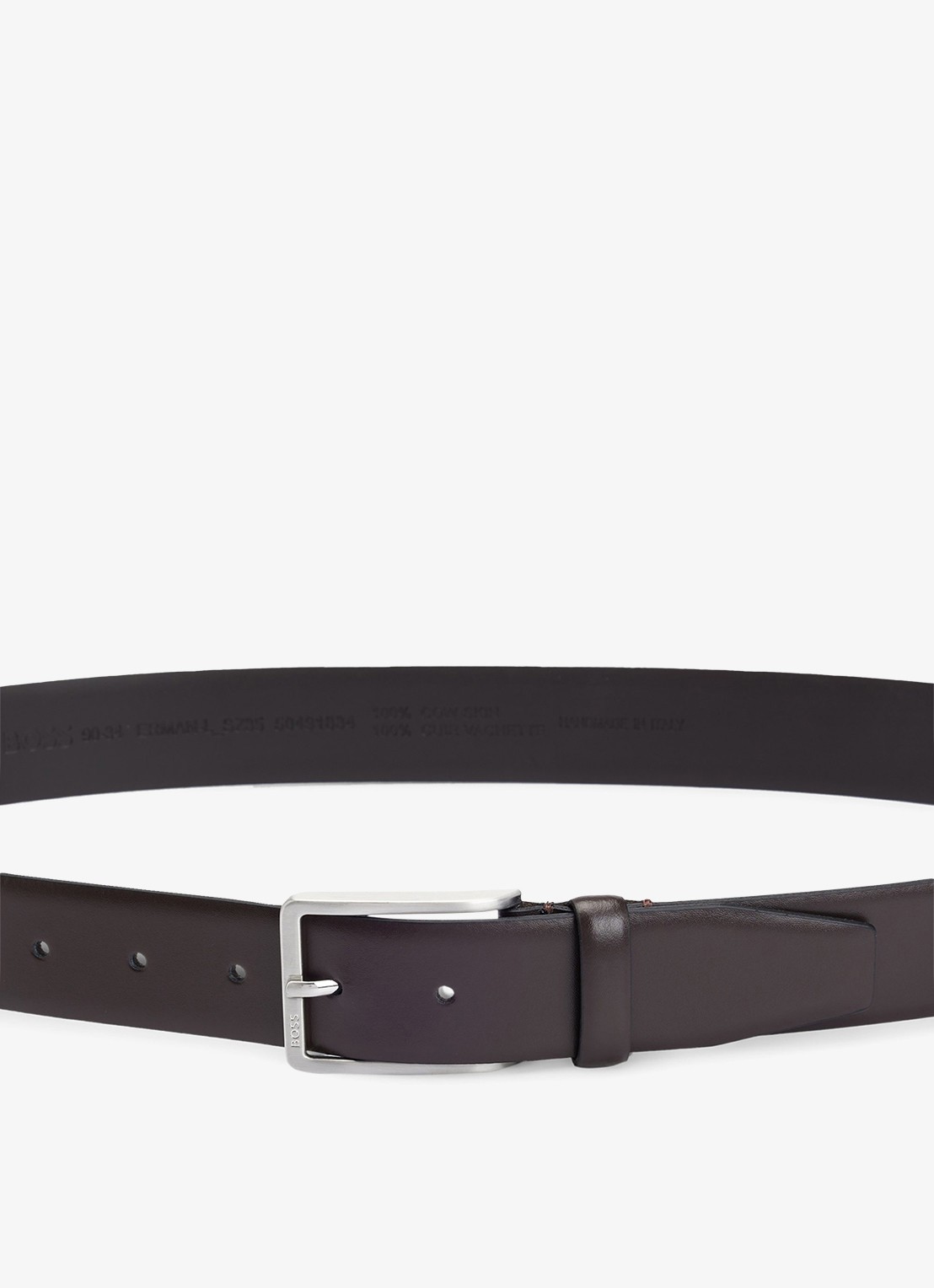 BOSS Erman-L riem van leer  - detail 5 donkerbruin