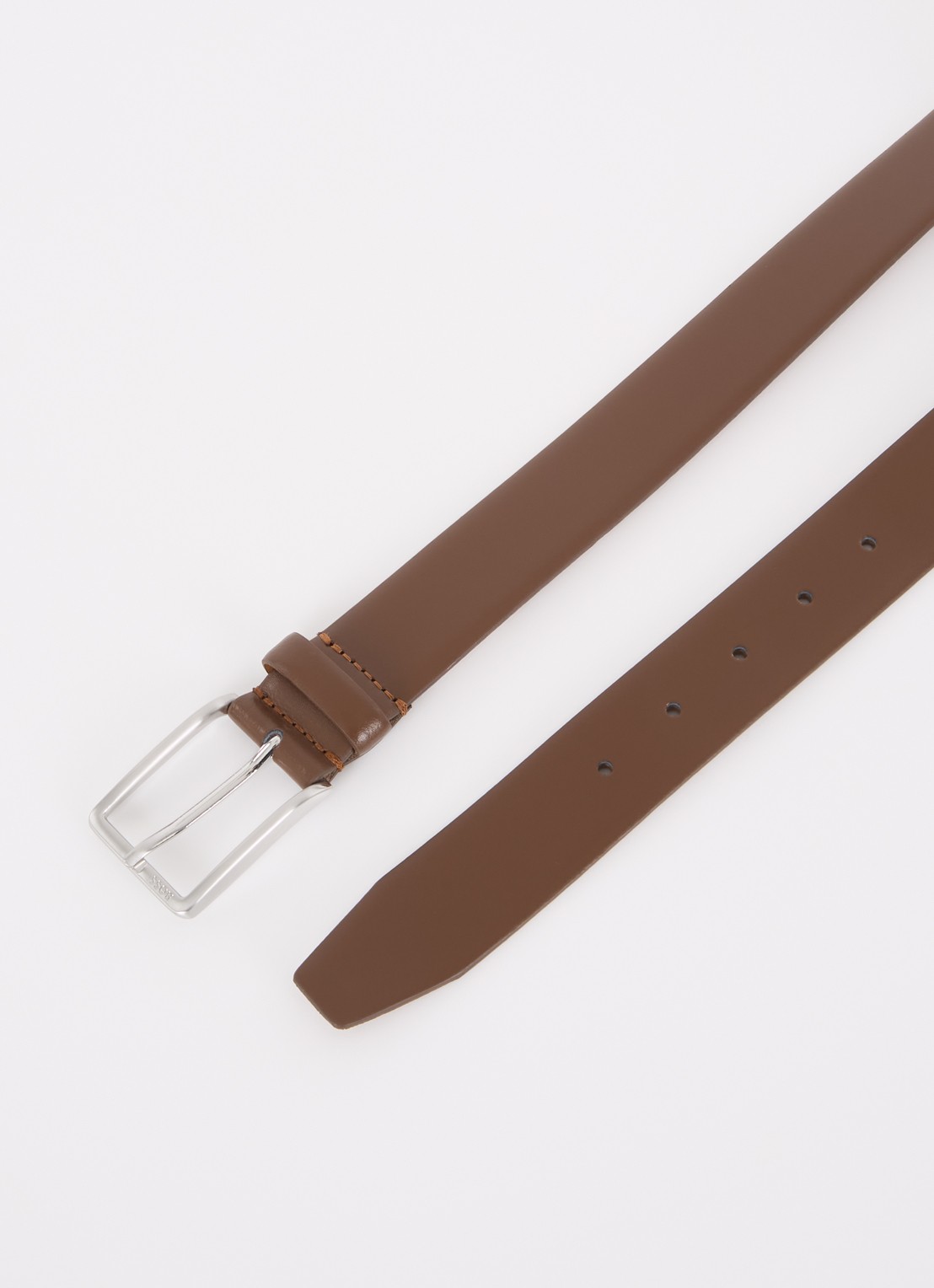 BOSS Erman-L riem van leer  - detail 2 hazelnootbruin
