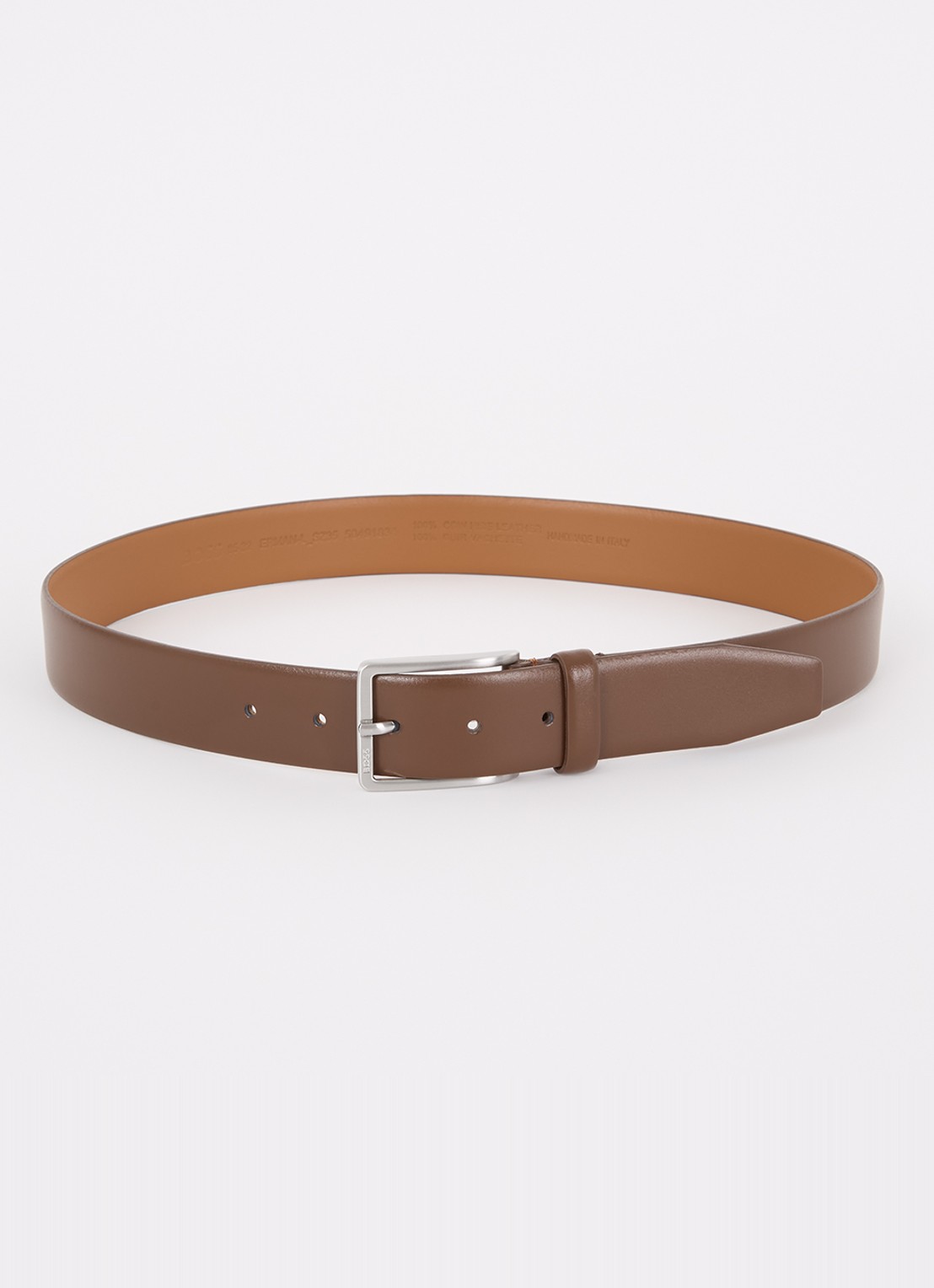 BOSS Erman-L riem van leer  - voorkant 6 hazelnootbruin