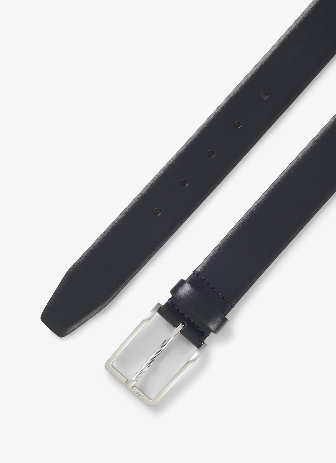 BOSS Erman-L riem van leer  - detail 2 donkerblauw