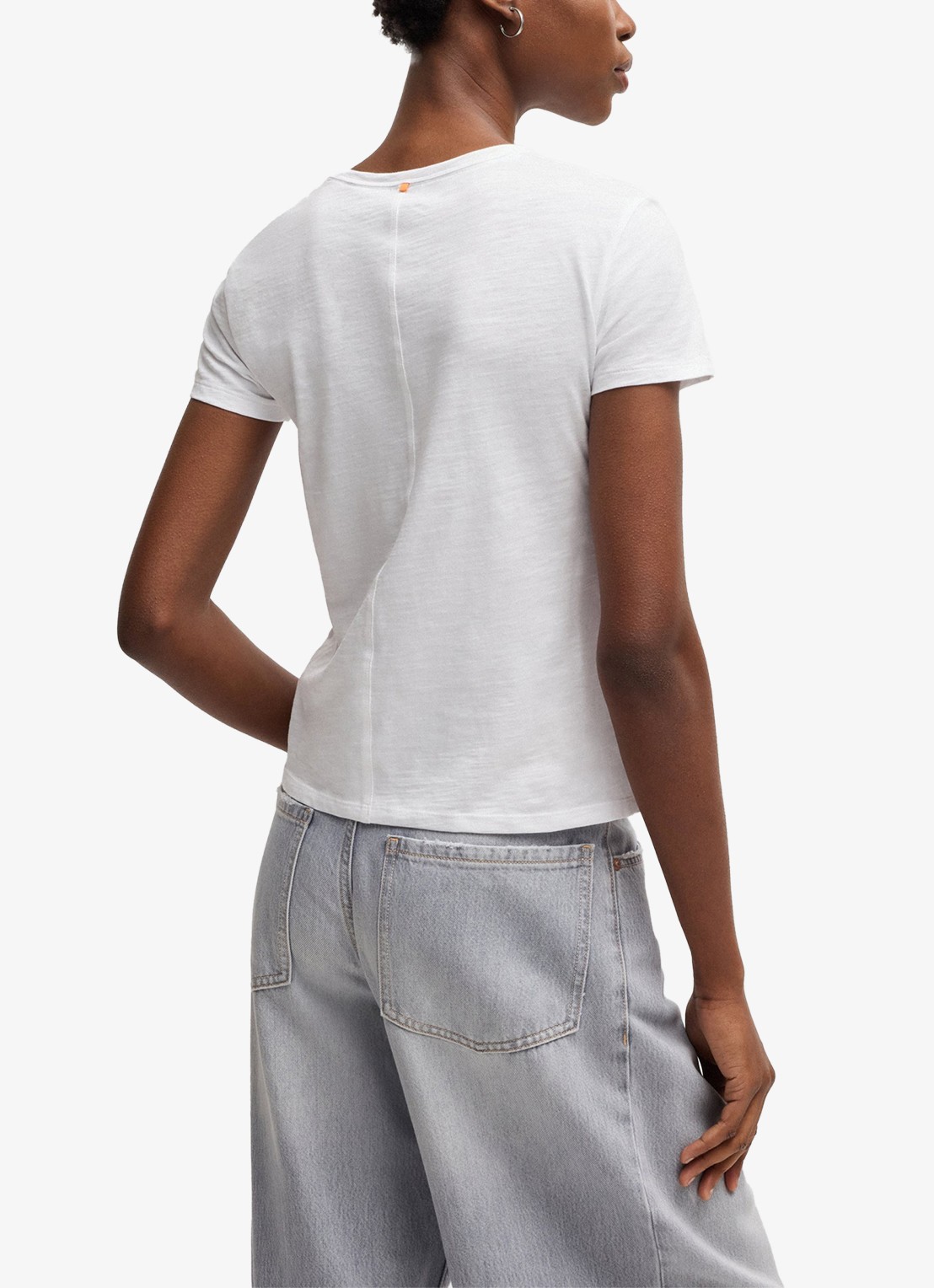 BOSS Esla T-shirt met ronde hals  - achterkant wit