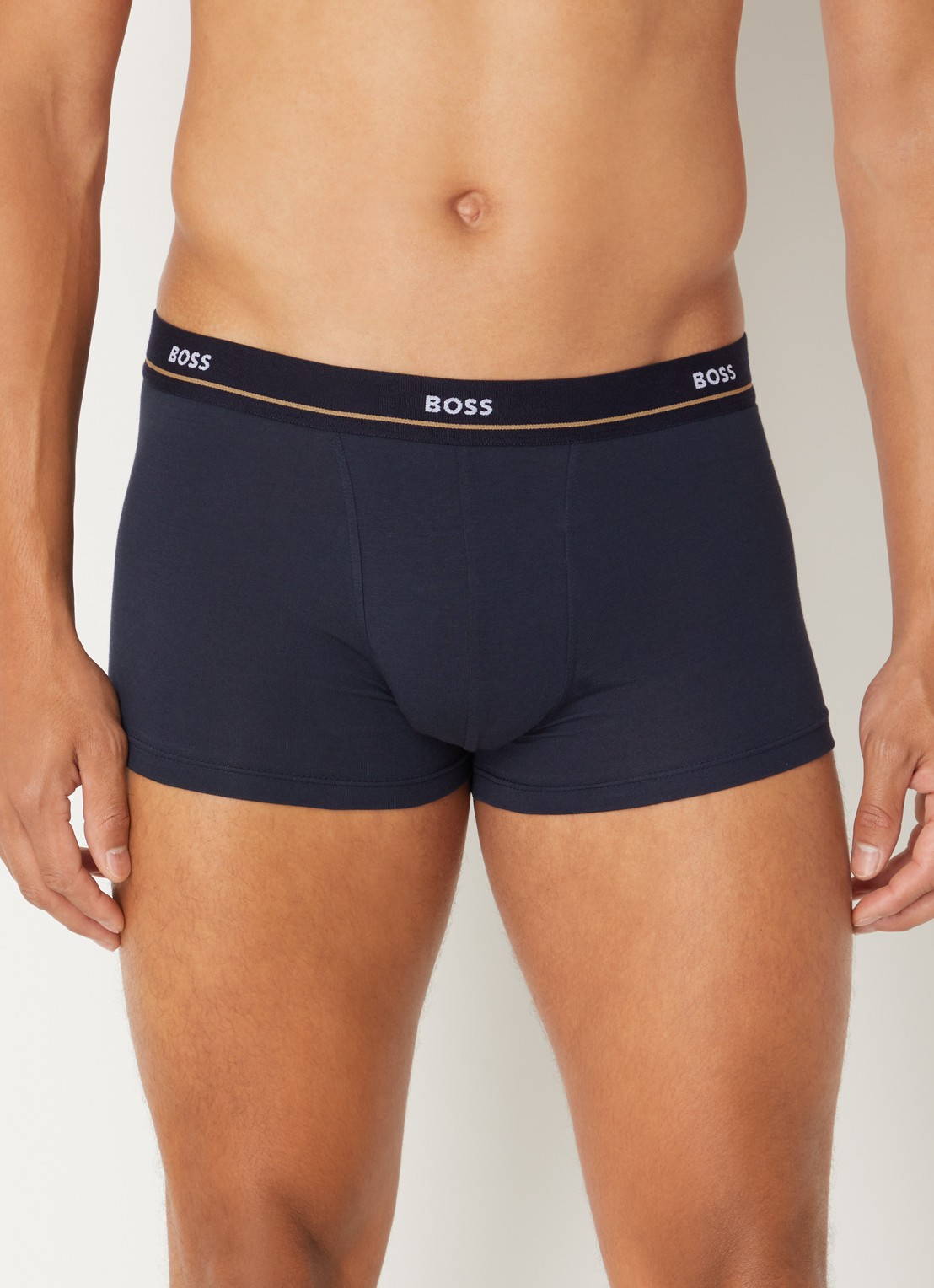 BOSS Essential boxershorts met logoband in 5-pack - detail 3 donkerblauw