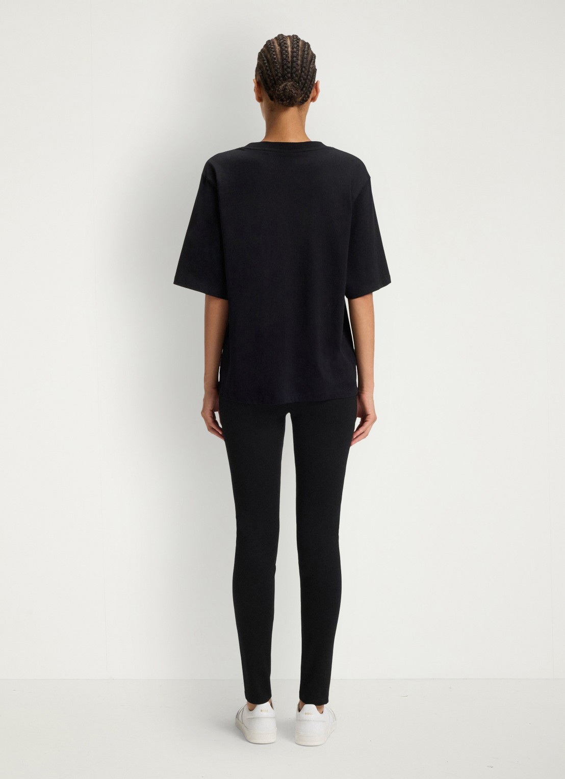 BOSS Estretch high waist slim fit pantalon met stretch  - achterkant 3 zwart
