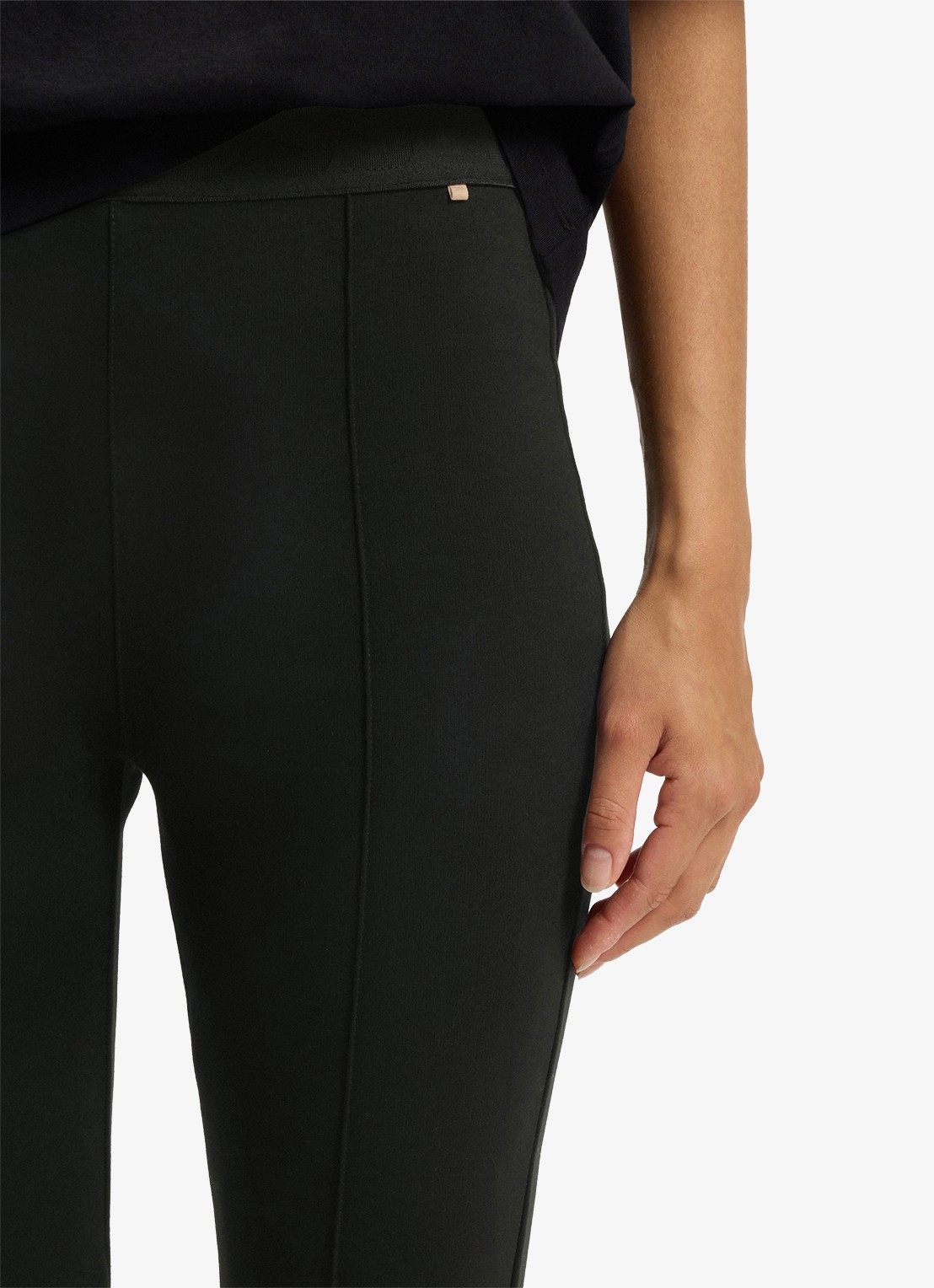BOSS Estretch high waist slim fit pantalon met stretch  - detail 2 zwart