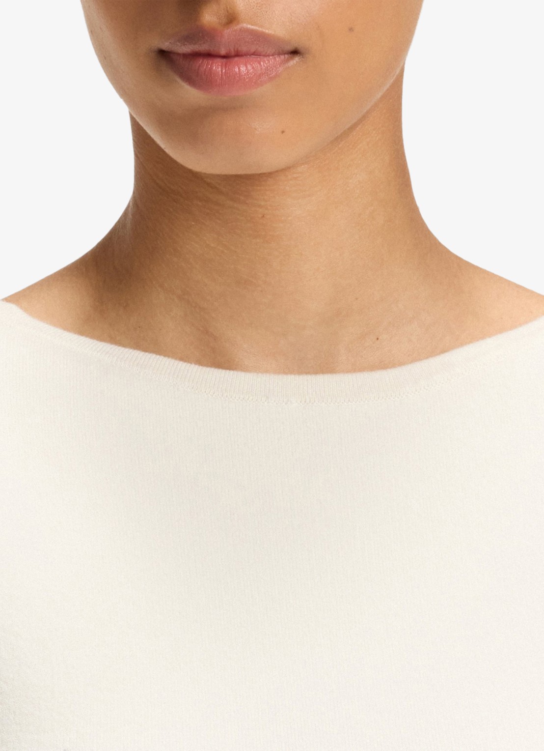 BOSS Fijngebreide midi jurk met print - detail 4 creme