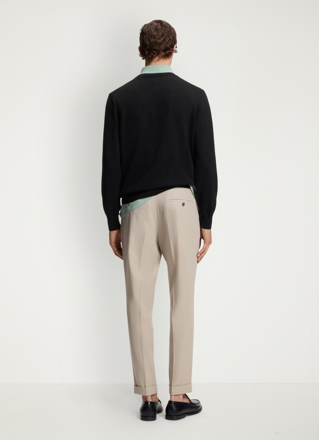 BOSS Fijngebreide pullover met logo - achterkant 5 black-001 / zwart