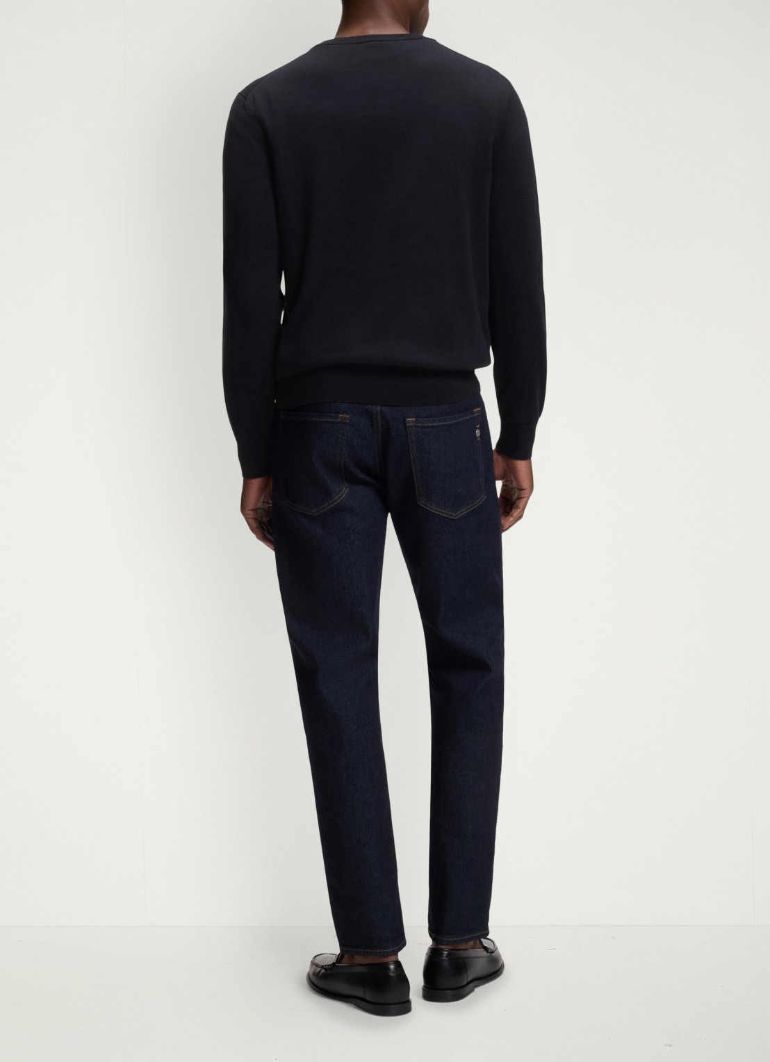 BOSS Fijngebreide pullover met logo - achterkant dark blue-404 / blauw