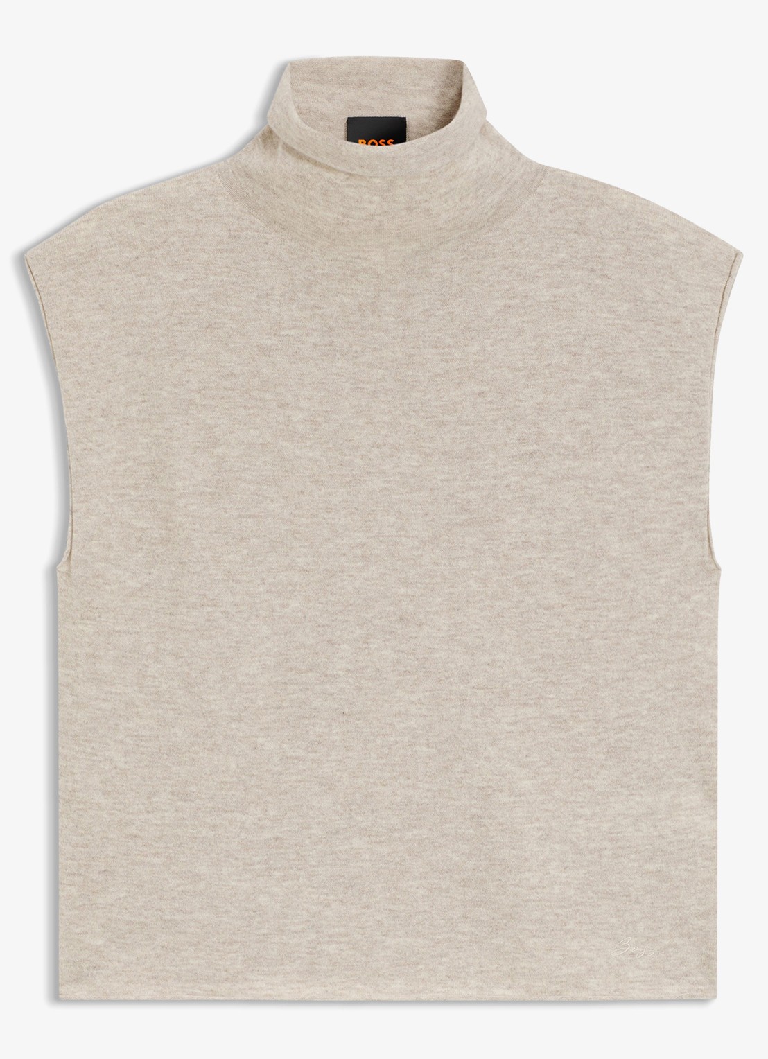 BOSS Fijngebreide spencer met gemêleerd dessin - voorkant 4 dark beige-256 / beige