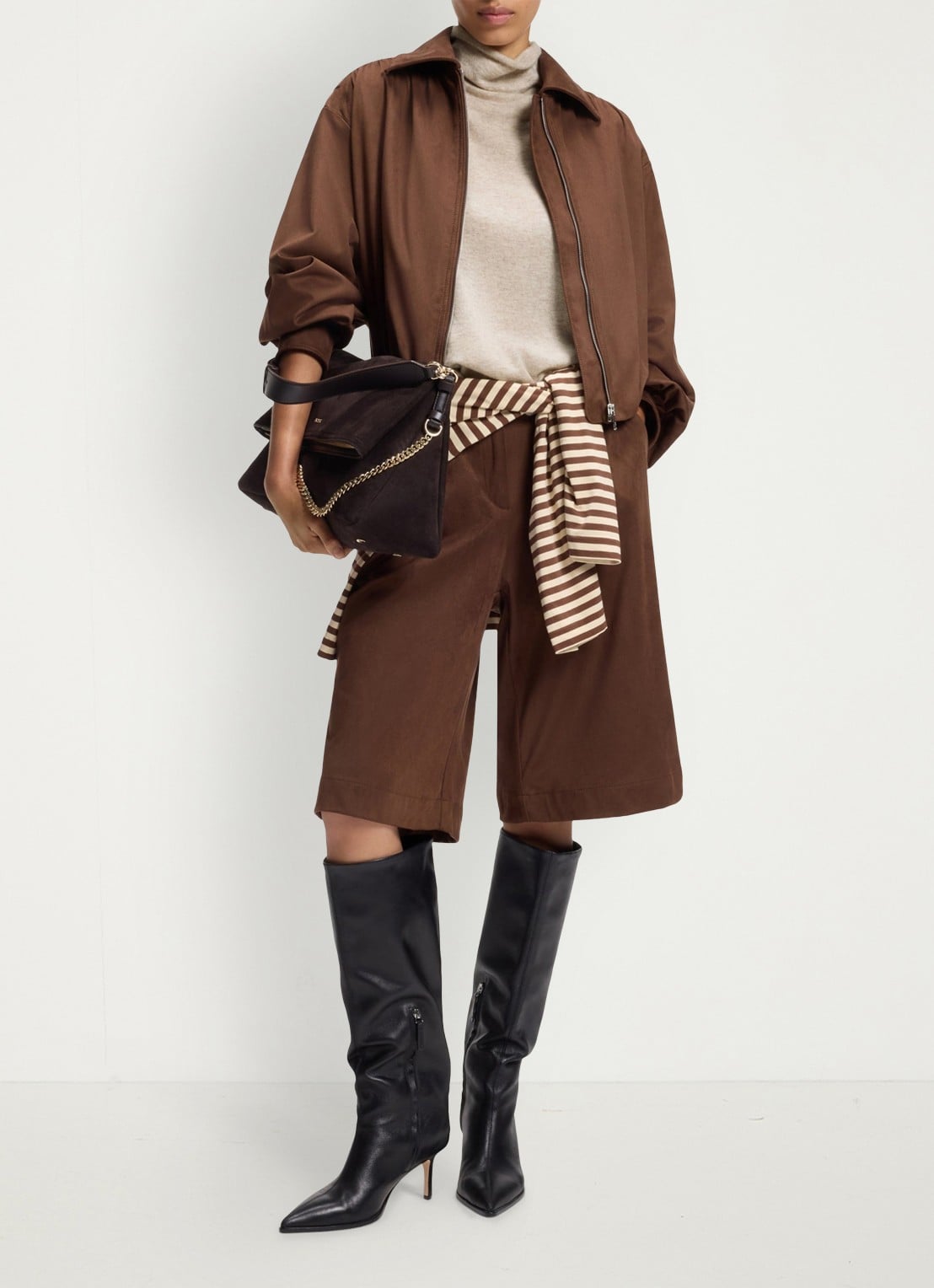 BOSS Fijngebreide spencer met gemêleerd dessin - voorkant 5 dark beige-256 / beige