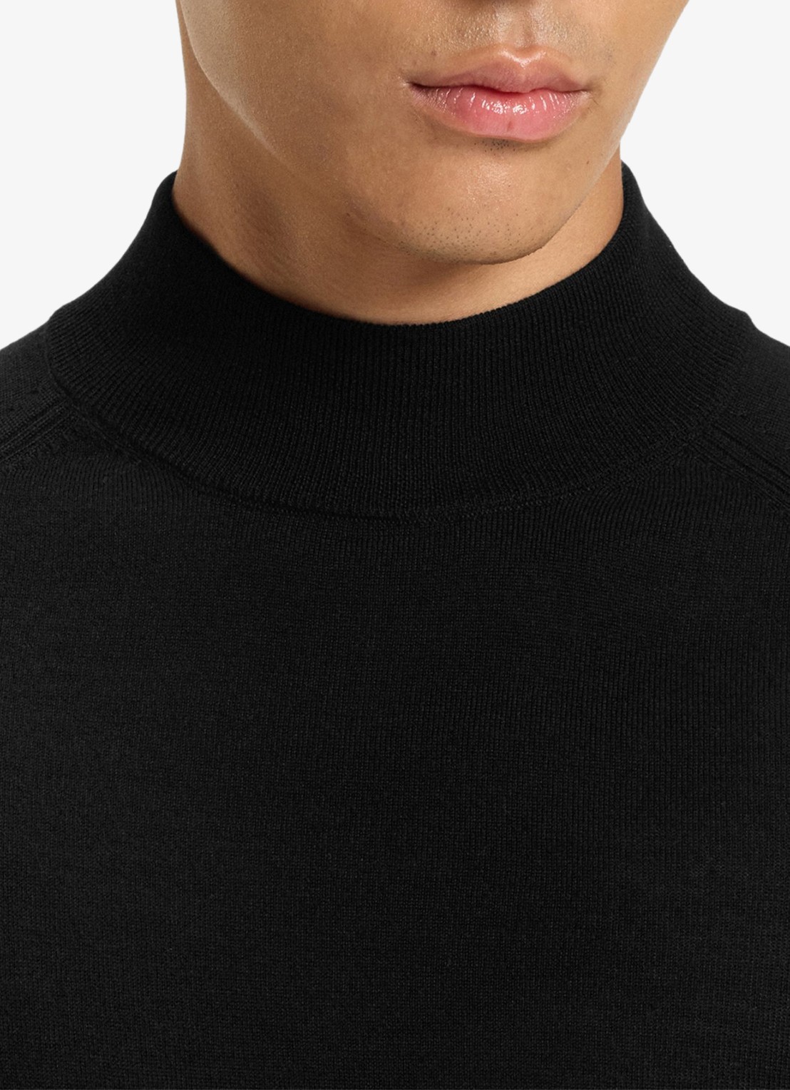 BOSS Fijngebreide trui in scheerwolblend - detail 5 zwart