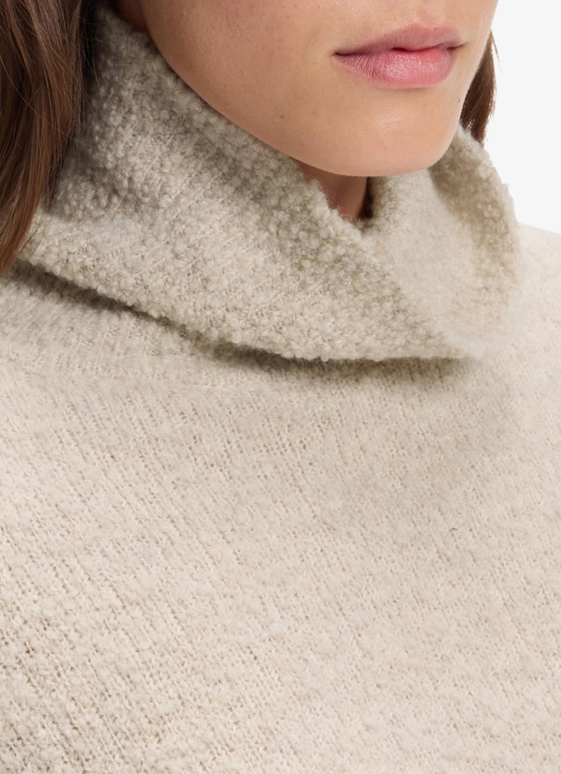BOSS Fijngebreide trui met col - detail 2 open white-116 / wit
