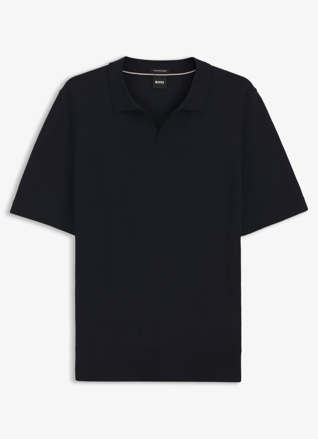 BOSS Fijngebreide trui met polokraag - voorkant 4 blauw