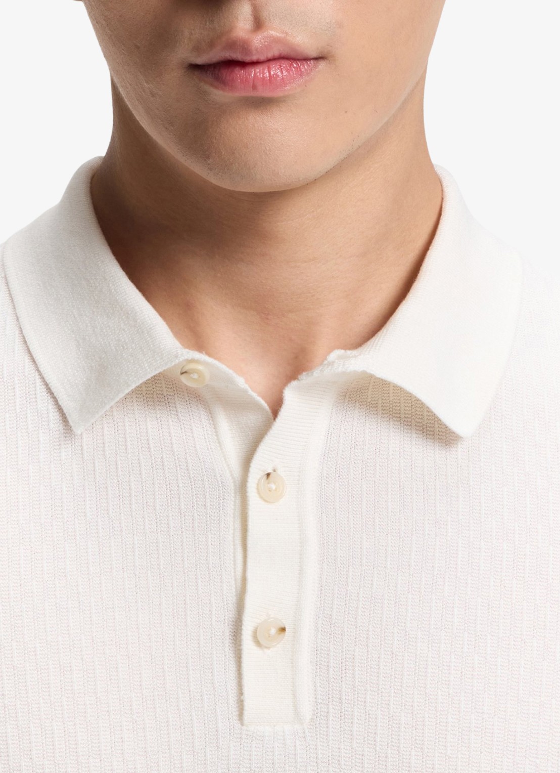 BOSS Fijngebreide trui met polokraag - detail 2 wit