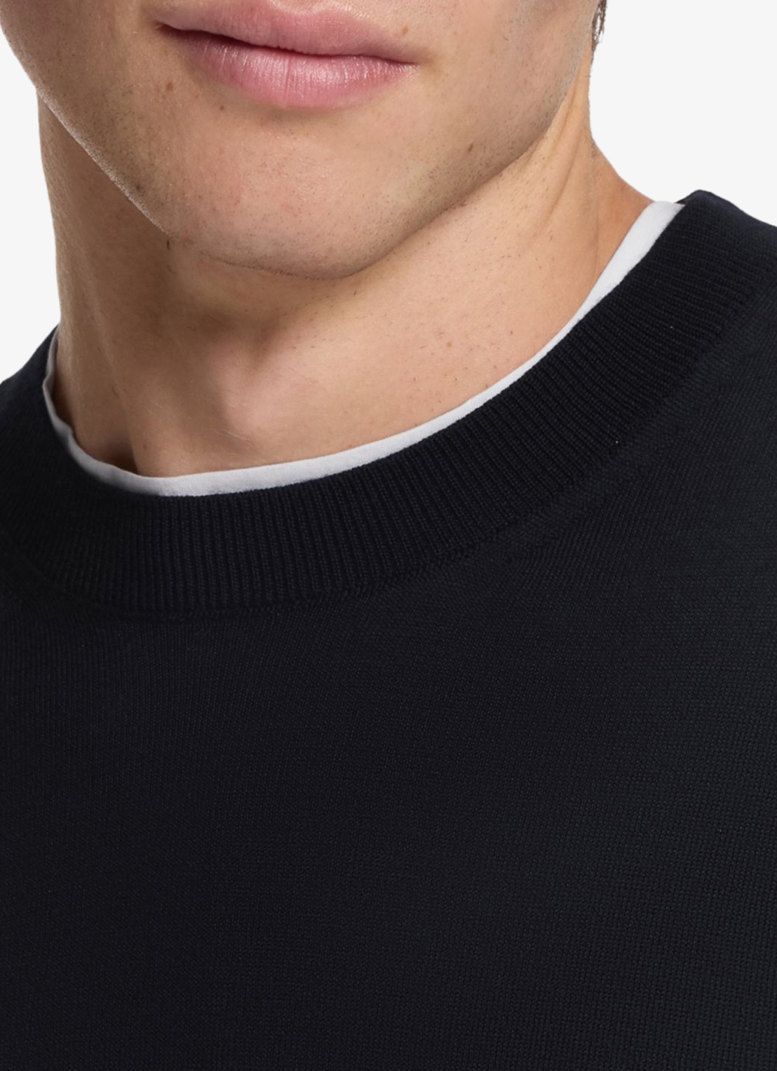 BOSS Fijngebreide trui van wol - detail 2 blauw