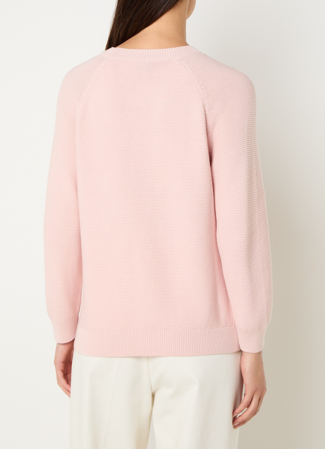 BOSS Fovila fijngebreide pullover met ronde hals - achterkant 3 paars