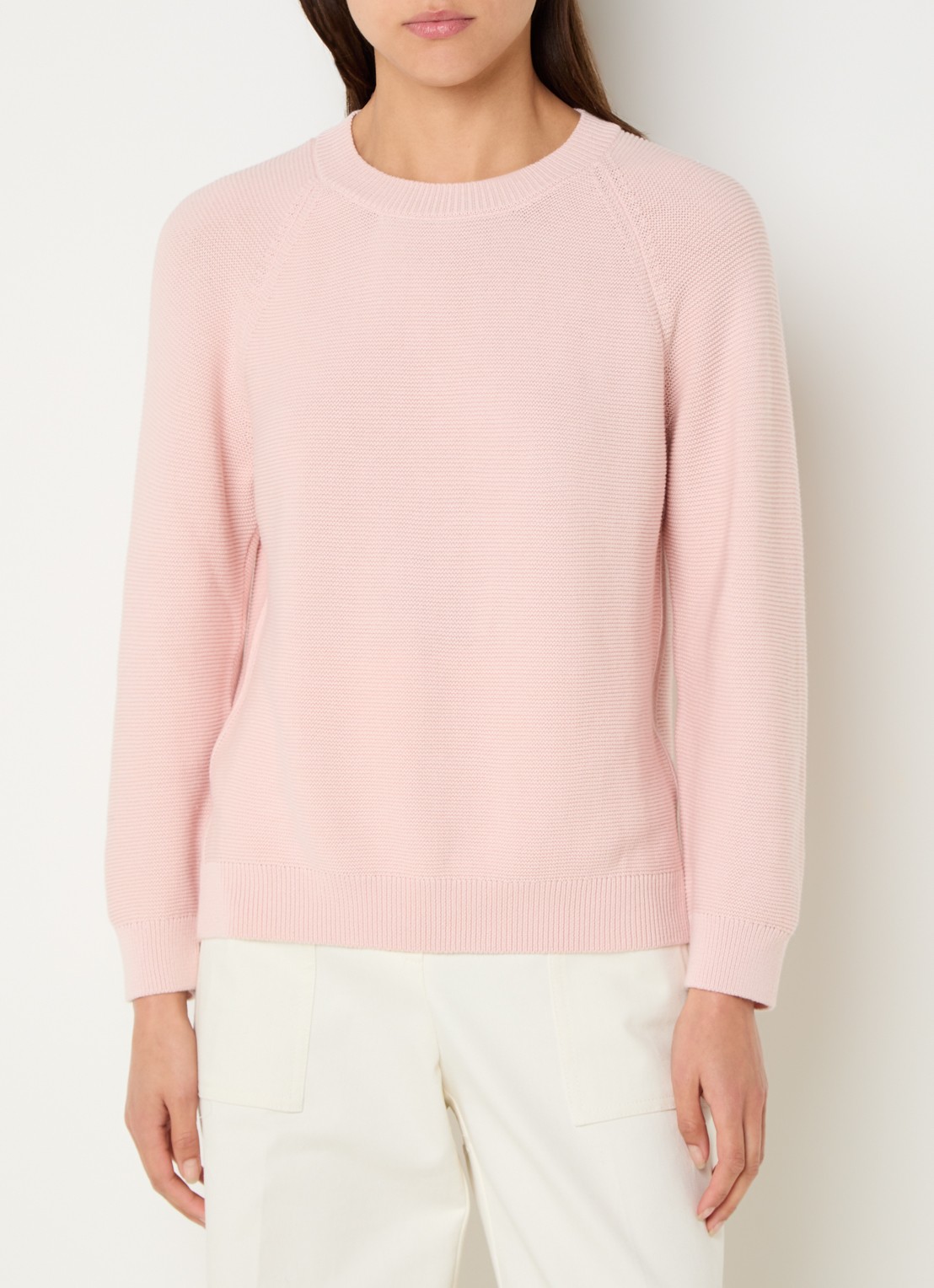 BOSS Fovila fijngebreide pullover met ronde hals - detail 4 paars