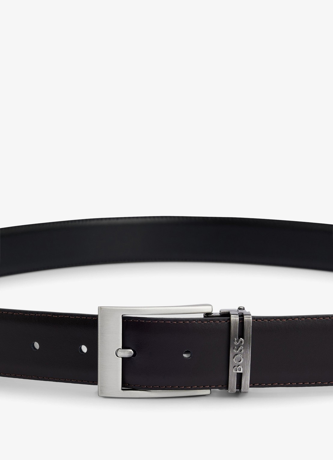 BOSS Galliz reversible riem van leer - detail 2 zwart