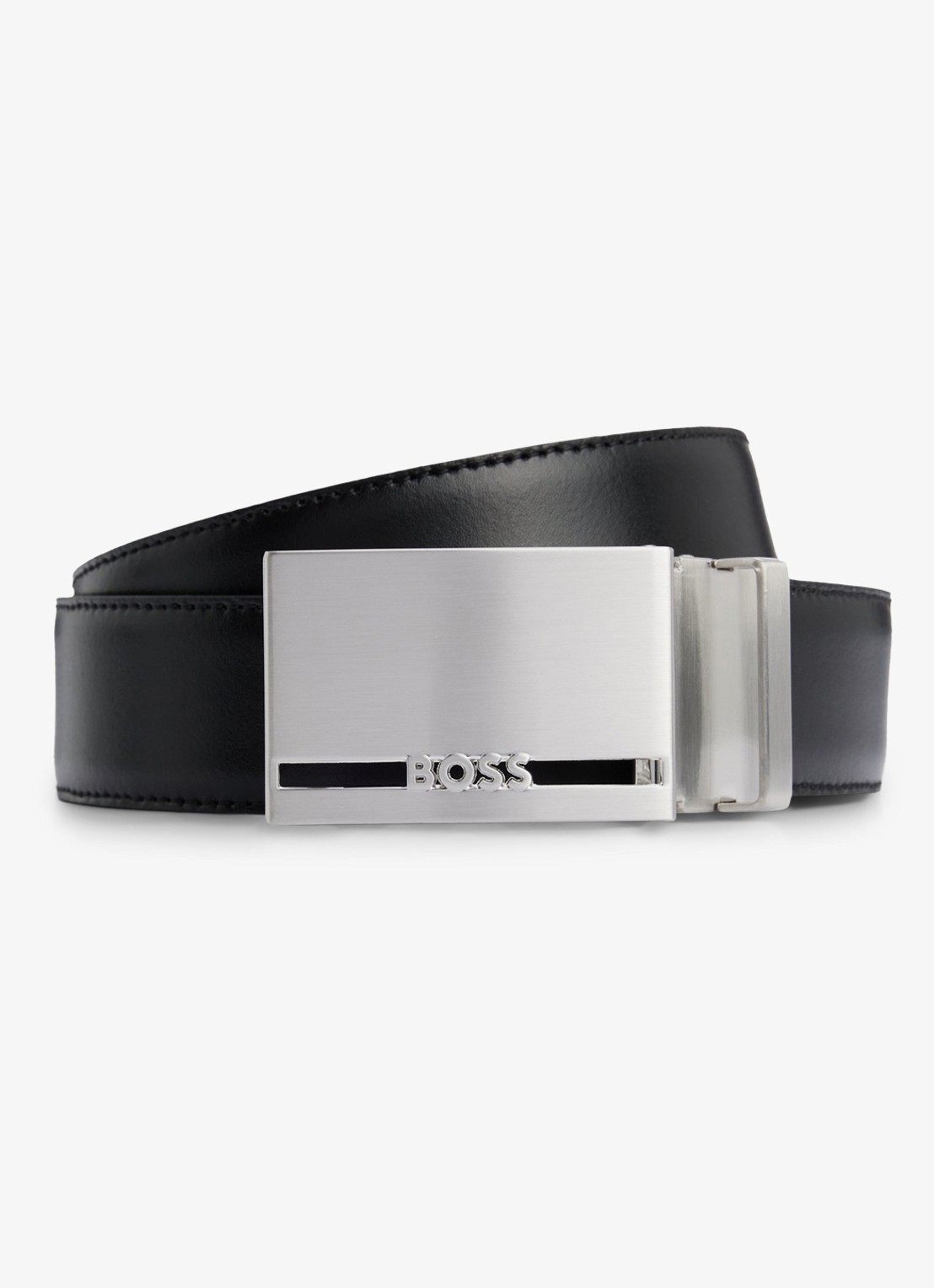 BOSS Galliz reversible riem van leer - voorkant 3 zwart
