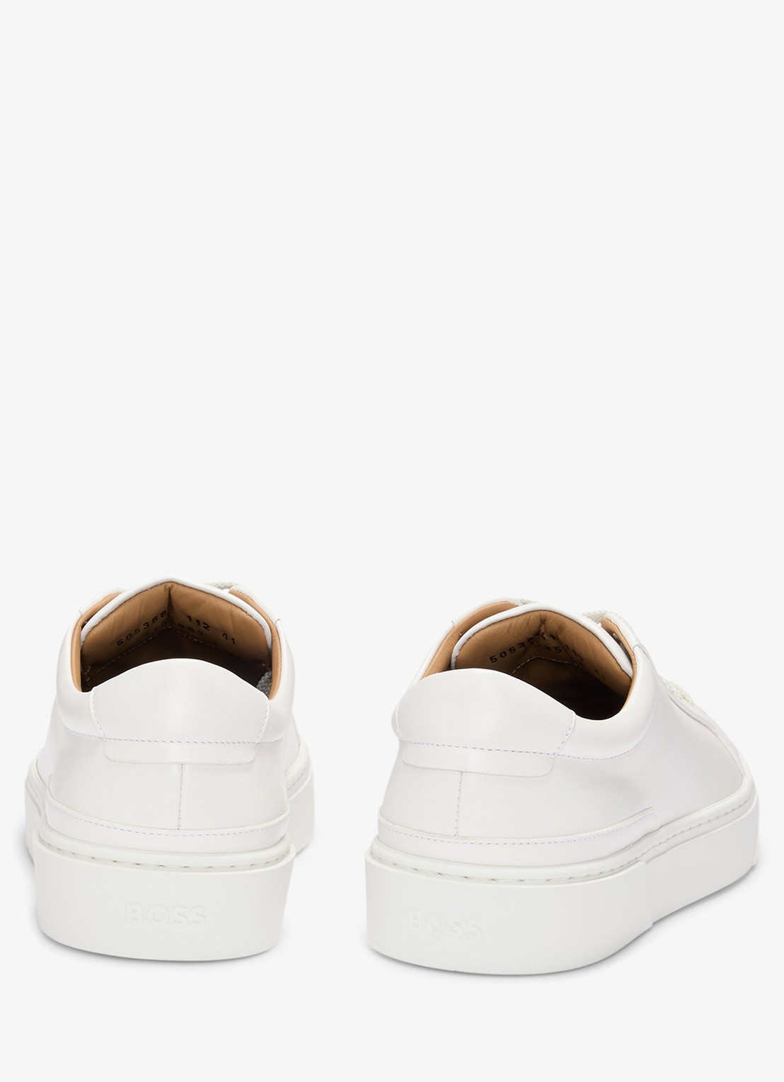 BOSS Gary sneaker van leer  - achterkant 3 gebroken wit
