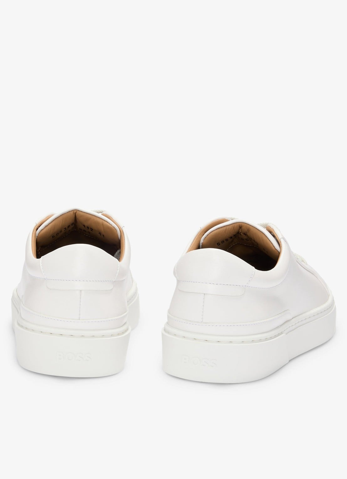 BOSS Gary sneaker van leer  - achterkant 4 gebroken wit