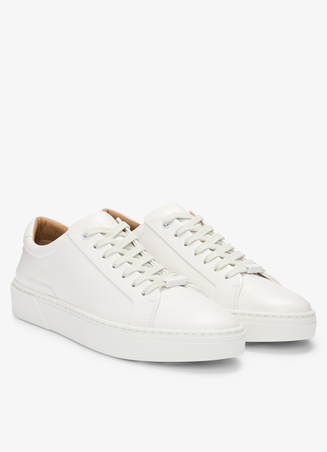 BOSS Gary sneaker van leer  - detail gebroken wit