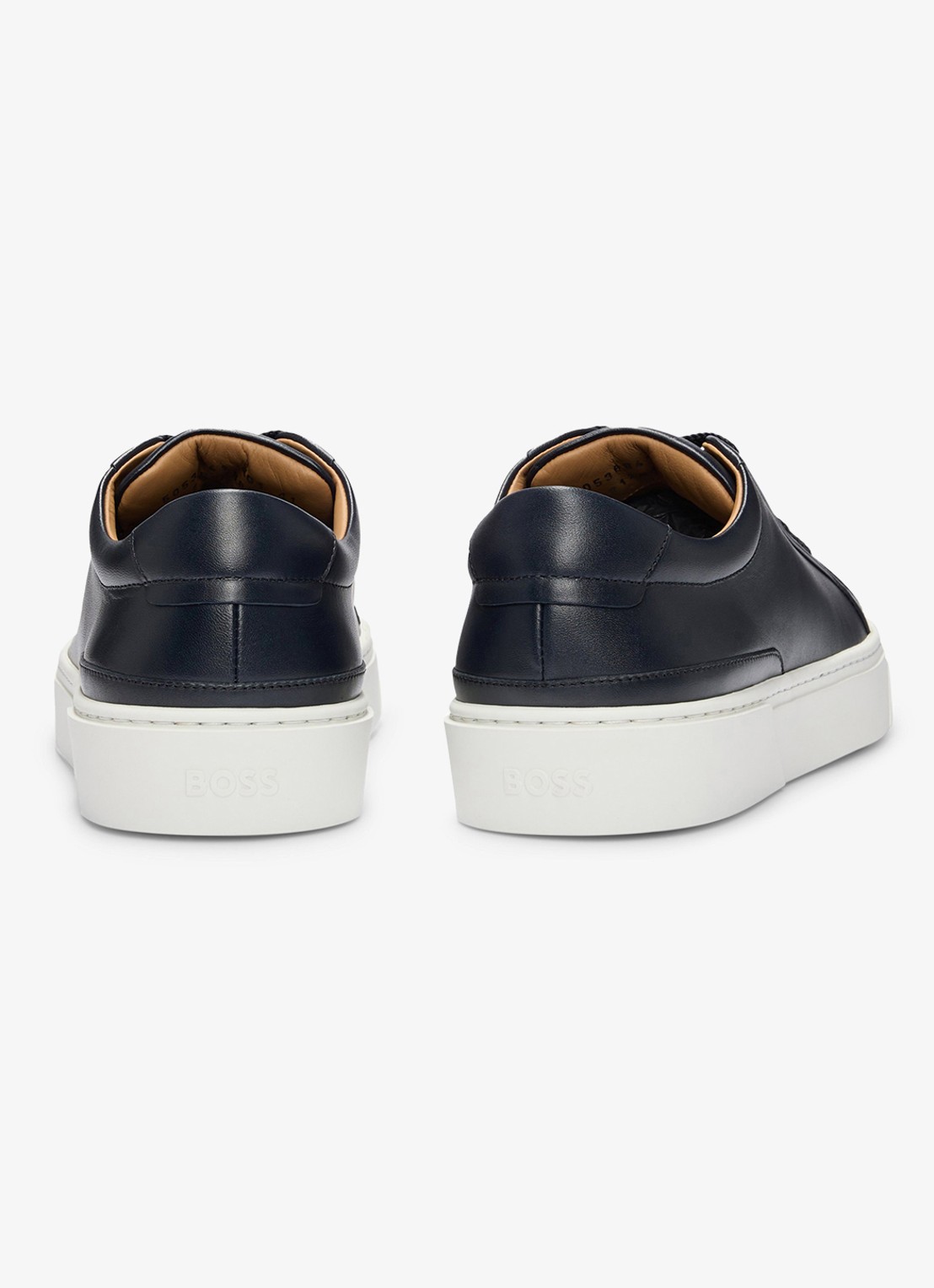 BOSS Gary sneaker van leer  - achterkant donkerblauw