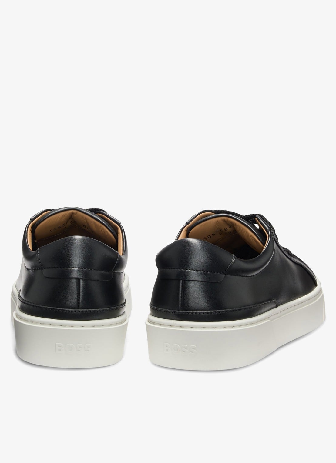 BOSS Gary sneaker van leer  - achterkant 3 zwart