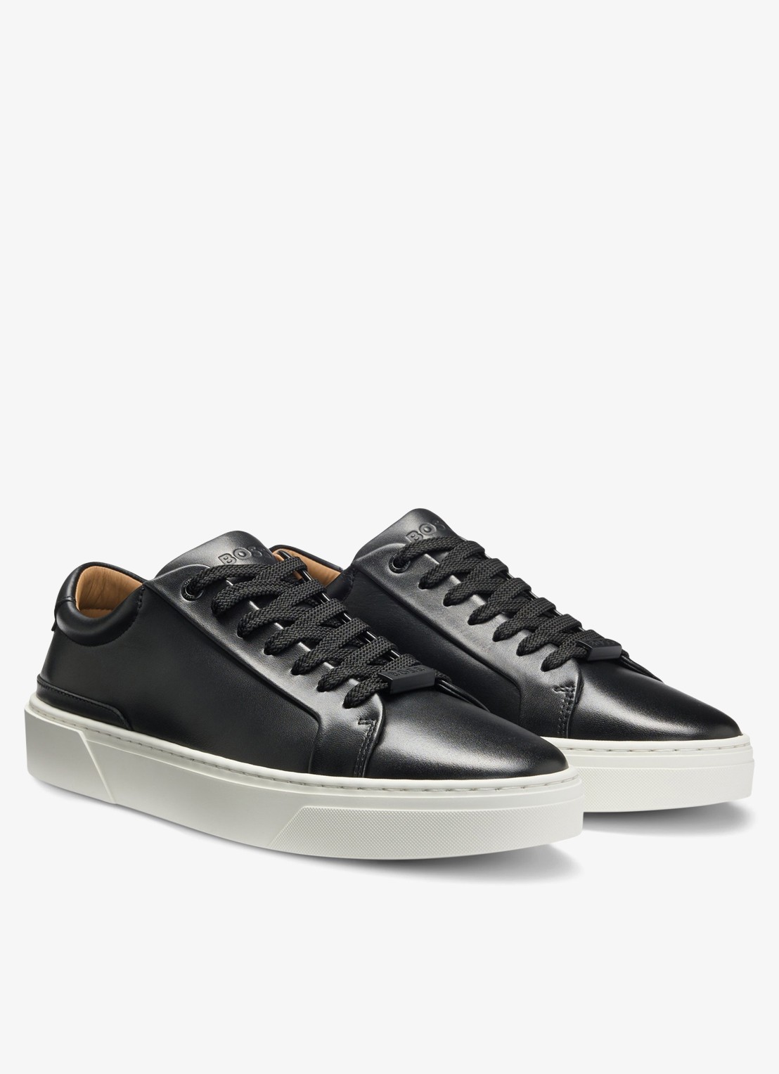 BOSS Gary sneaker van leer  - detail 4 zwart