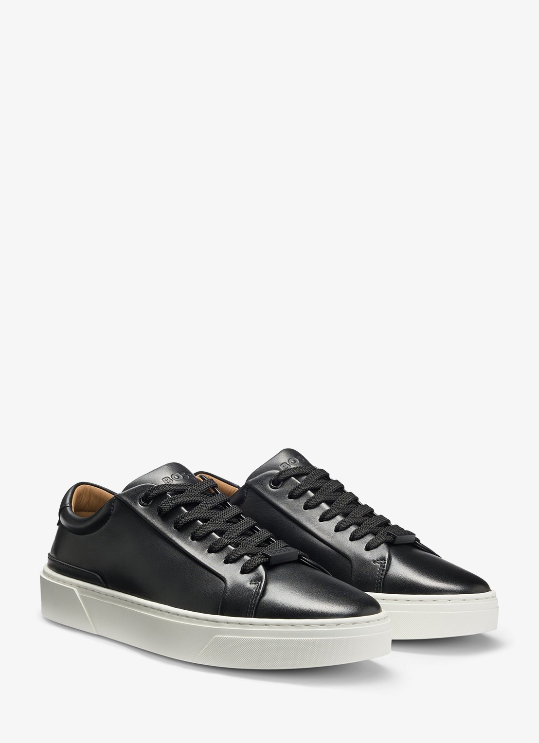 BOSS Gary sneaker van leer  - detail 4 zwart