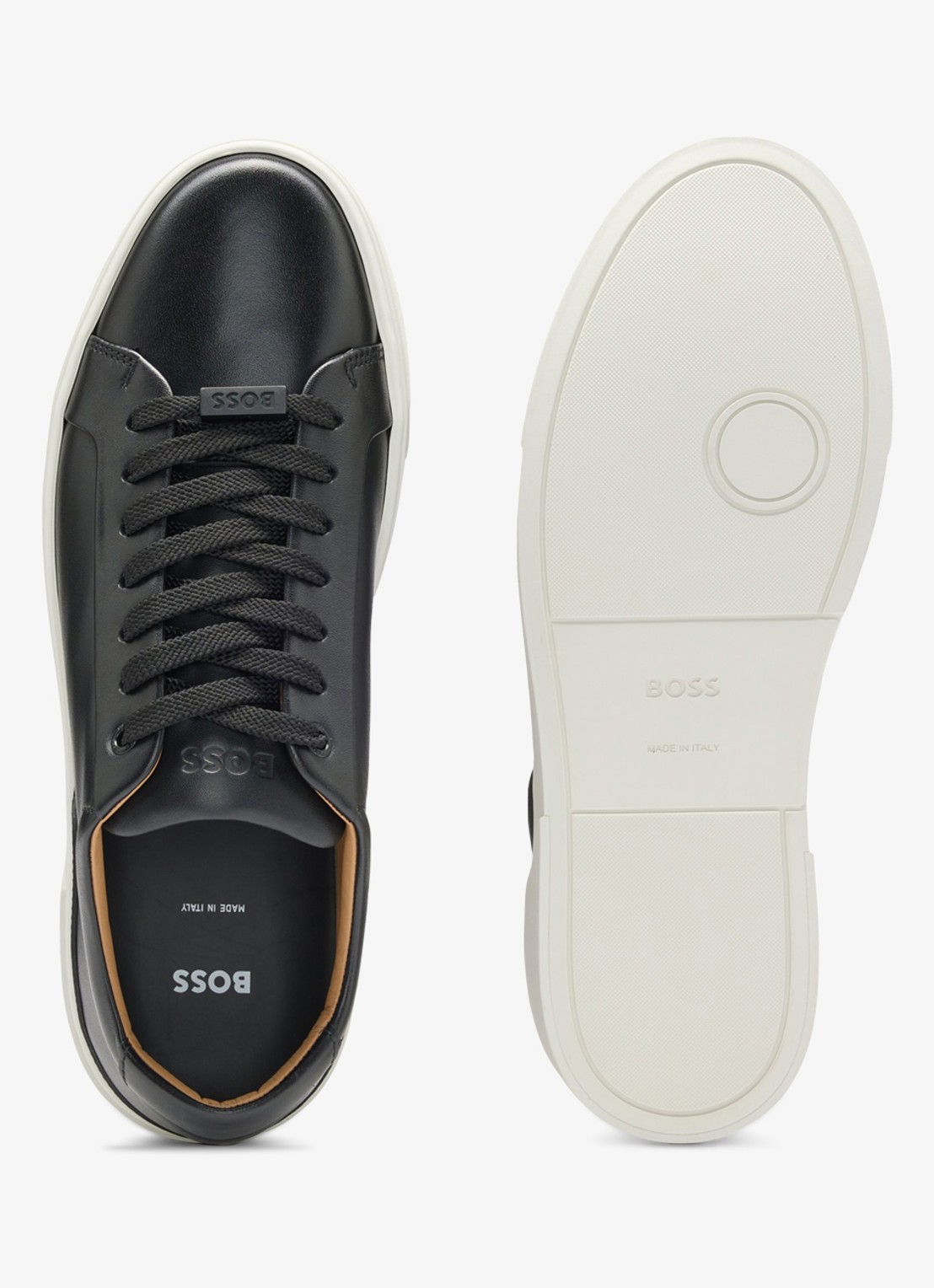 BOSS Gary sneaker van leer  - detail 5 zwart