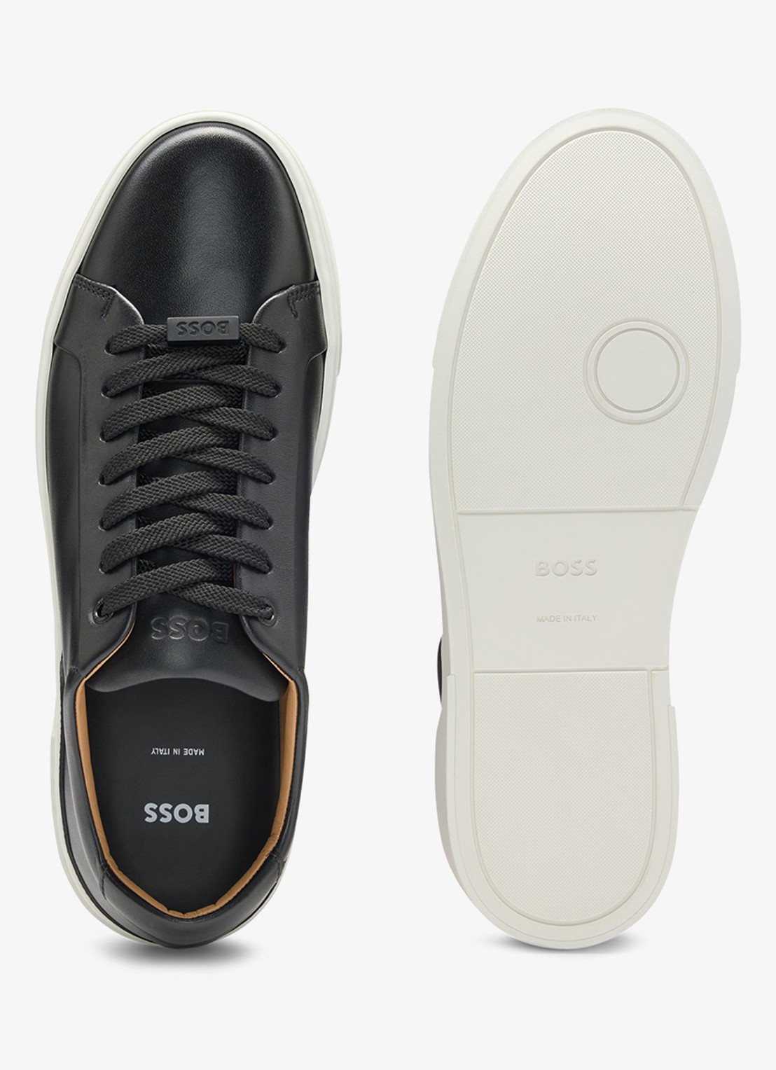 BOSS Gary sneaker van leer  - detail 5 zwart